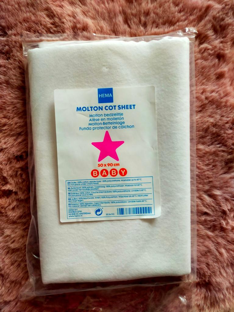 Nieuw! Hema molton bedzeiltje 50 x 90 cm, Kinderen en Baby's, Kinderkamer | Beddengoed, Jongetje of Meisje, Wit, Overige typen