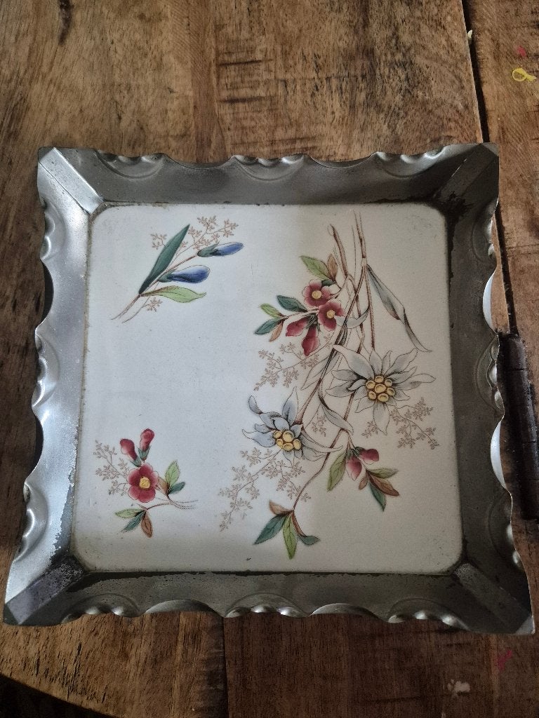Oud klein dienblad of onderzetter, Antiek en Kunst, Ophalen of Verzenden
