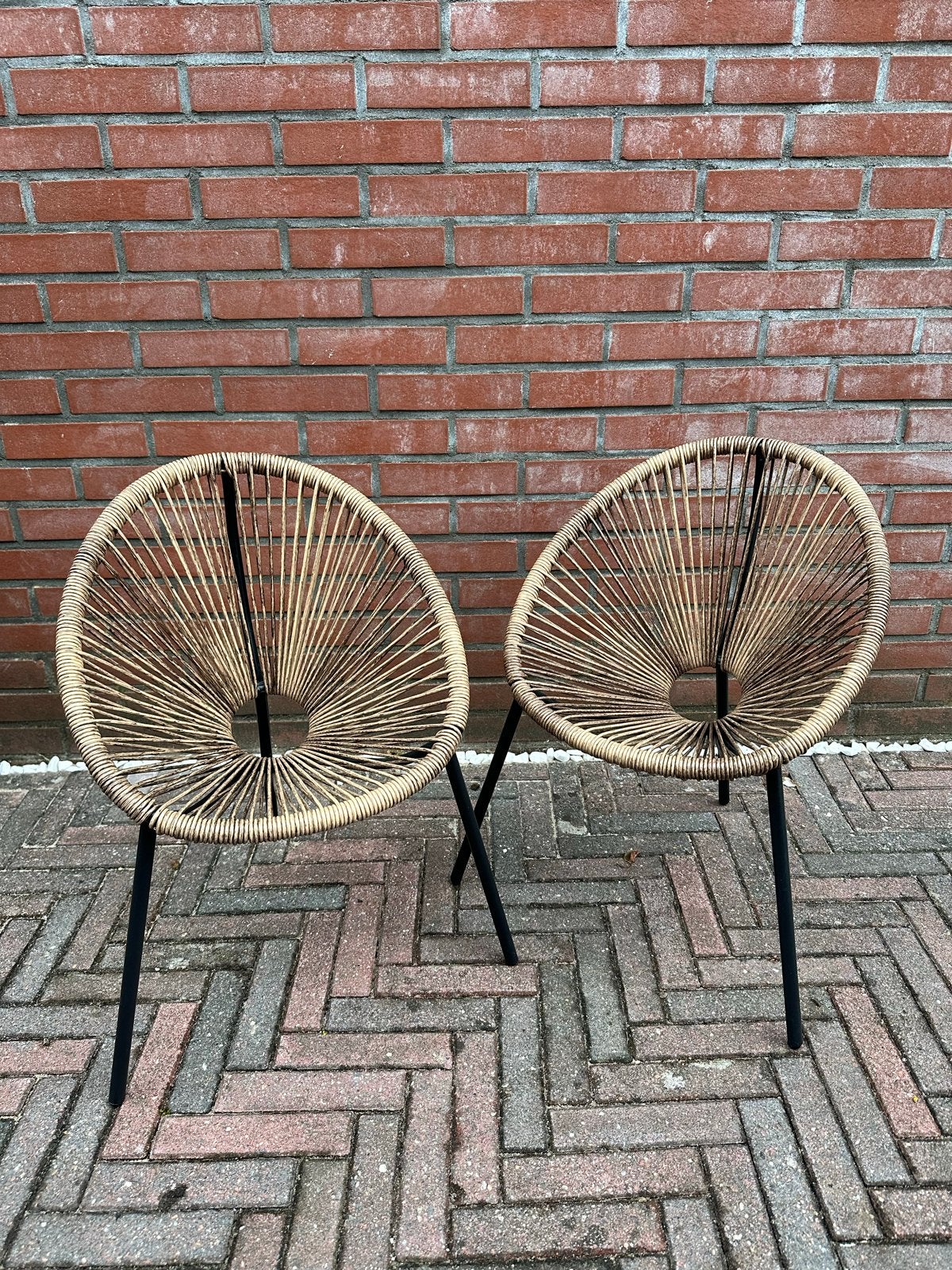 2 rotan kinder stoelen - Acapulco stijl, Ophalen, Twee, Bruin, Riet of Rotan