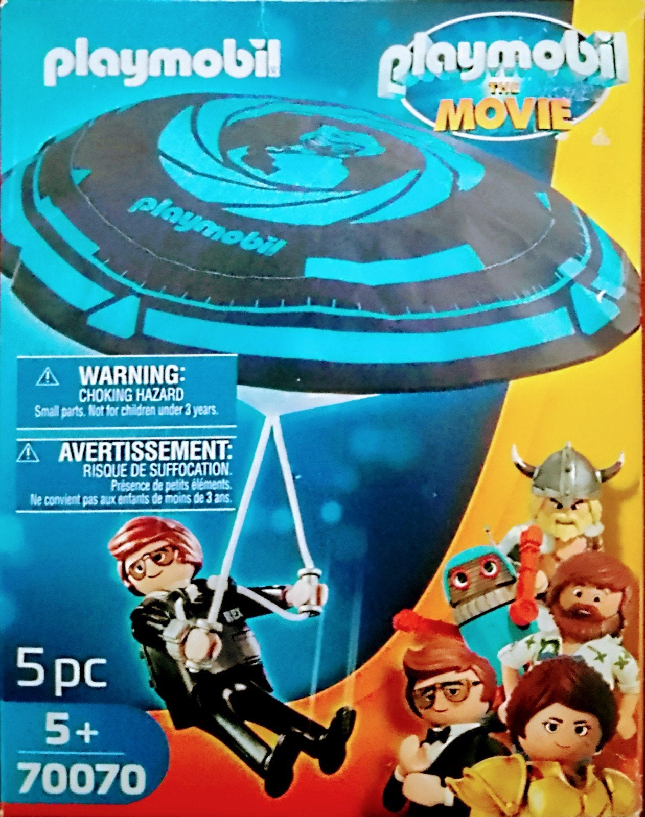 Playmobil The Movie Rex Dasher Met Parachute 70070, Ophalen of Verzenden, Zo goed als nieuw, Complete set