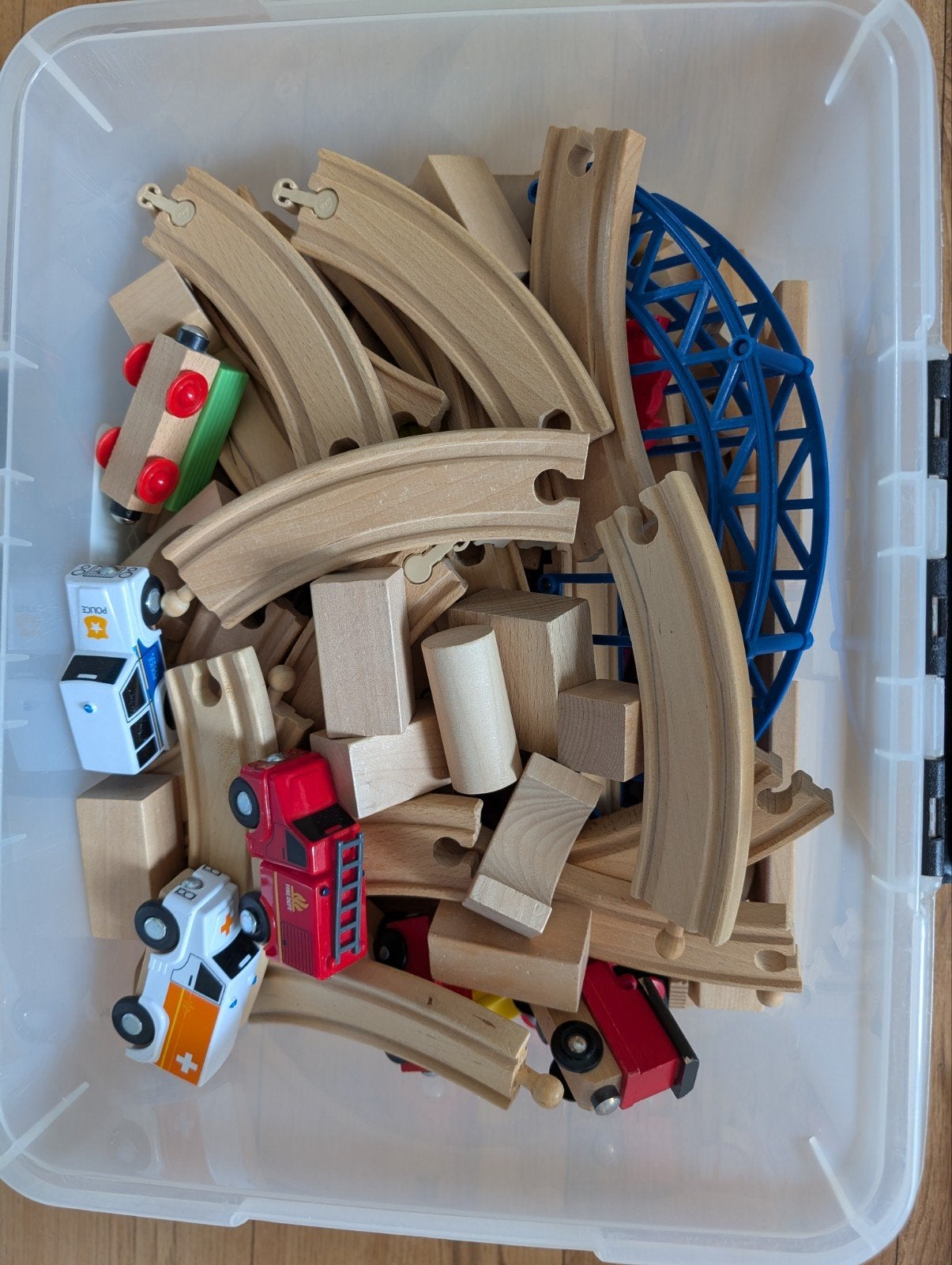 Houten blokken en trein, Ophalen, Gebruikt