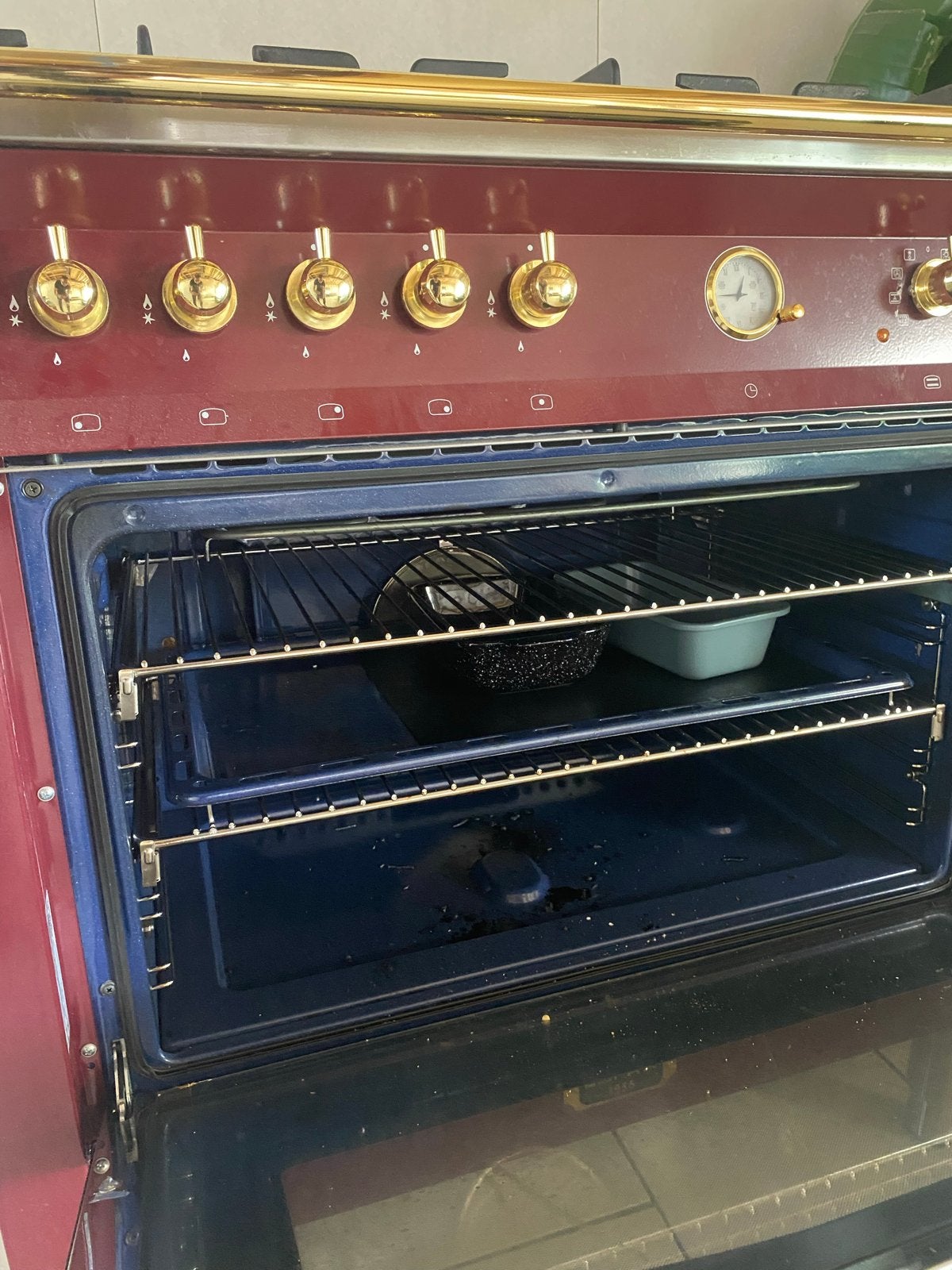 Lofra Fornuis met Gasfornuis en Oven - Rood/Goud, Gebruikt, 60 cm of meer, Ophalen of Verzenden, Gas