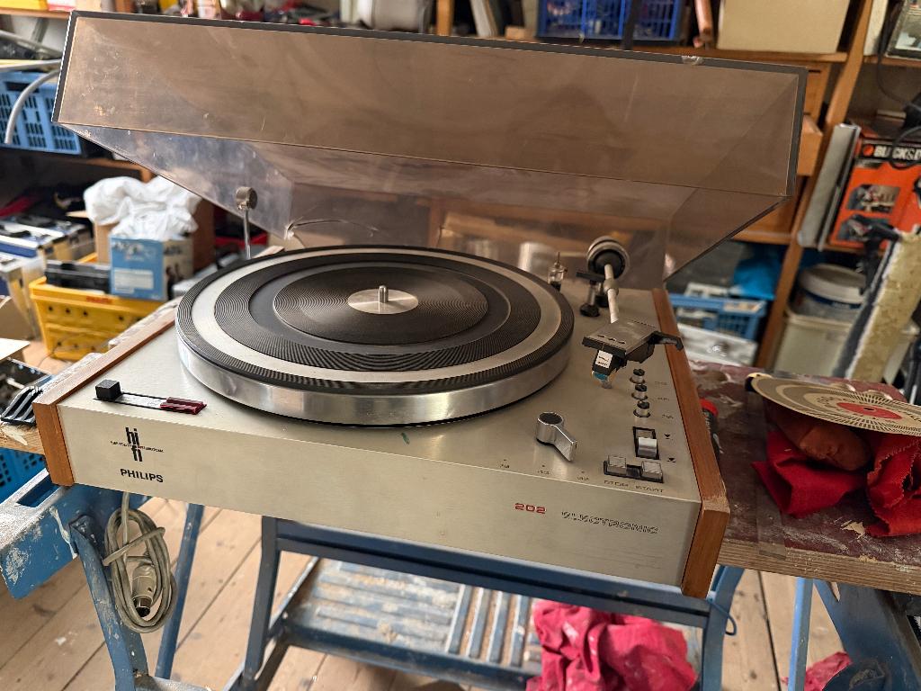 Philips Platenspeler 202 Electronic, Ophalen, Philips, Gebruikt, Pitch-regelaar