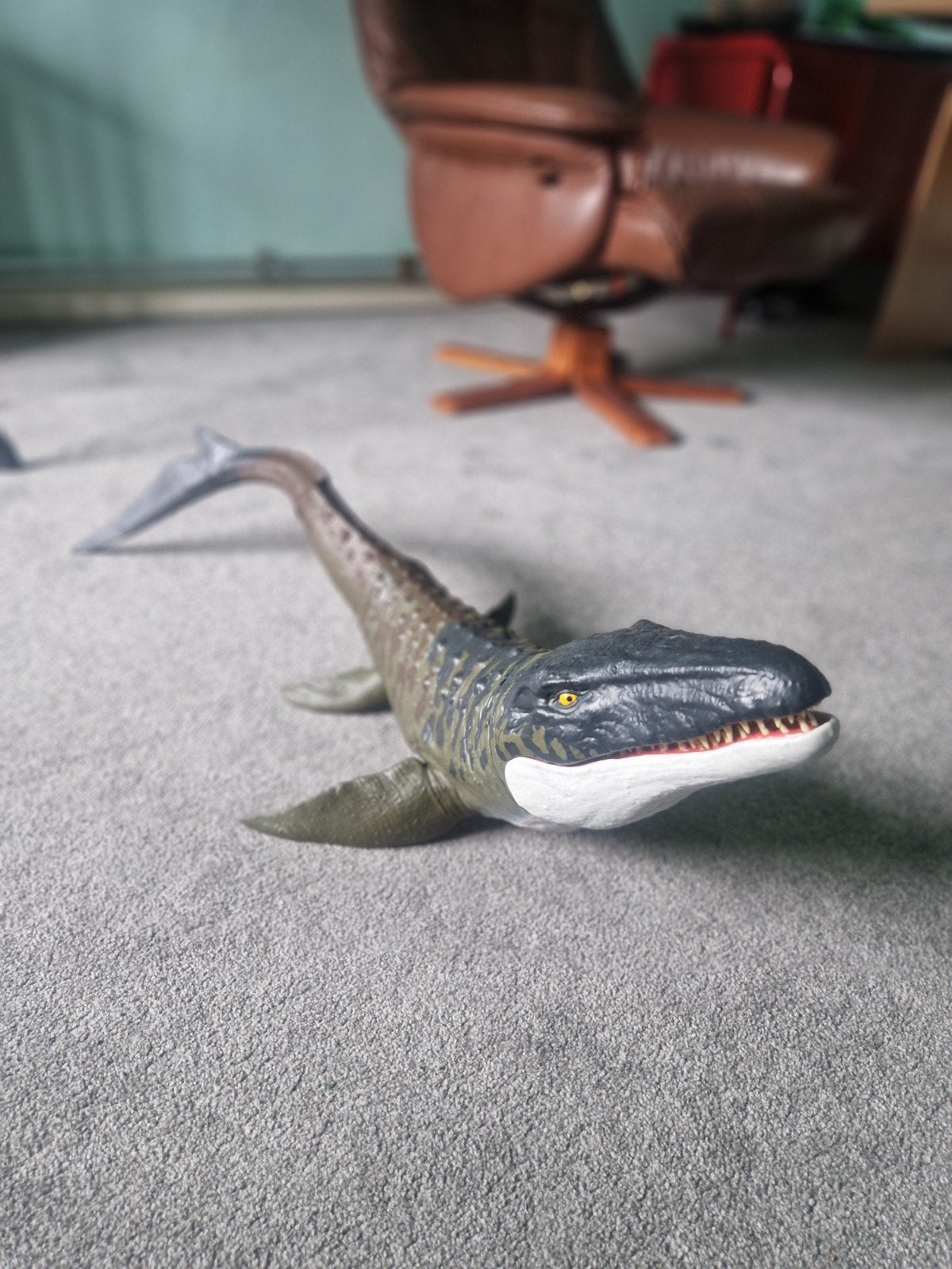 Grote Mosasaurus figuur Jurassic World - 1 meter lang, Ophalen, Gebruikt, Jongen of Meisje