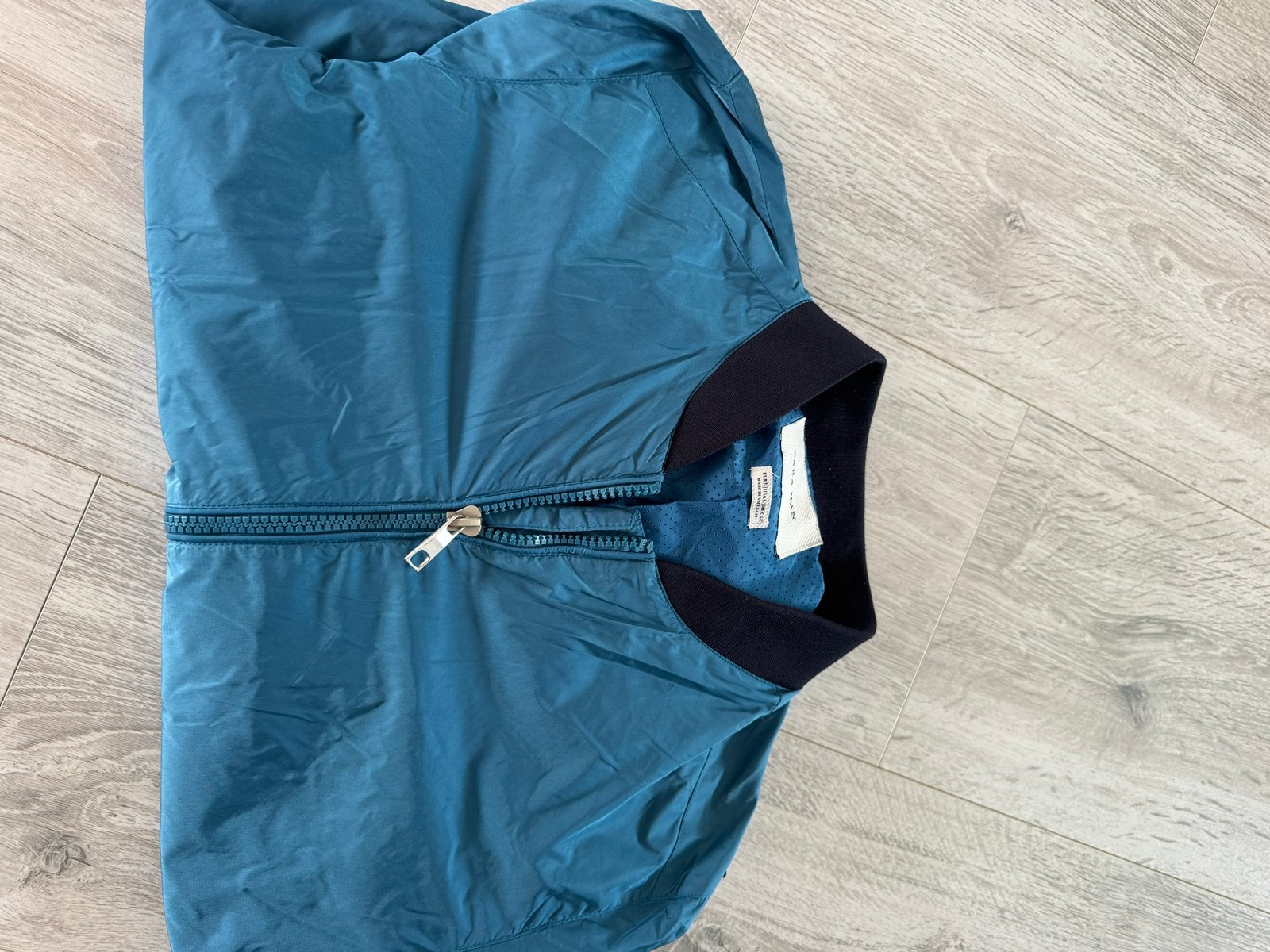 Zara Man Bomberjack - Blauw/Groen - Maat M, Ophalen of Verzenden, Zo goed als nieuw, Maat 48/50 (M), Blauw