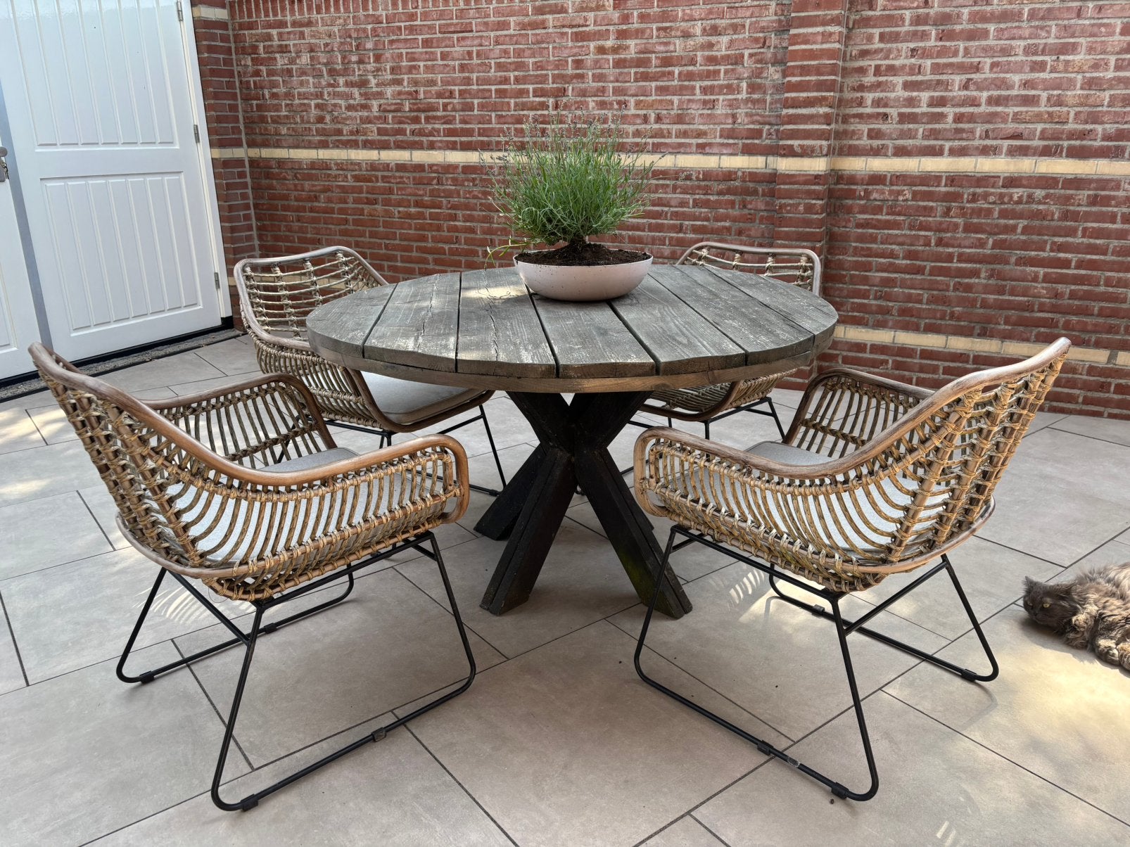Tuinset, Ophalen, 4 zitplaatsen, Gebruikt, Eettafel