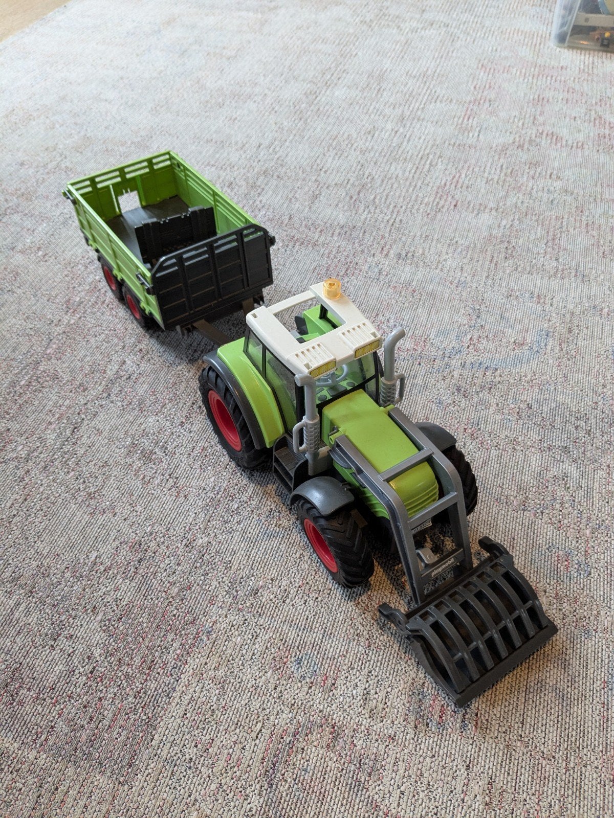Playmobil Tractor met aanhanger en voorlader, Ophalen of Verzenden, Gebruikt