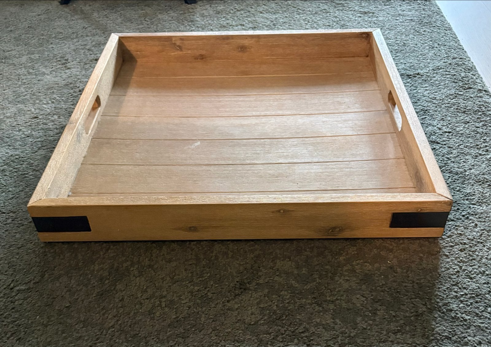 Houten dienblad 60 x 60 cm, Ophalen, Met handvatten, Vierkant, Zo goed als nieuw