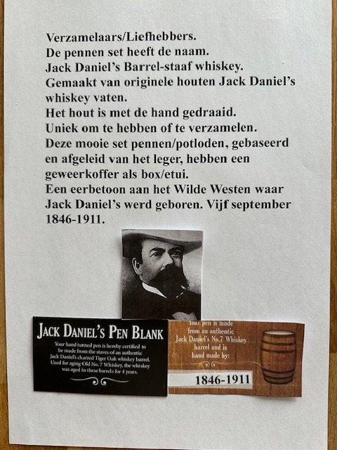 Jack  Daniel's Whisky pennen in geweer koffer, Overige merken, Balpen, Nieuw, Met doosje