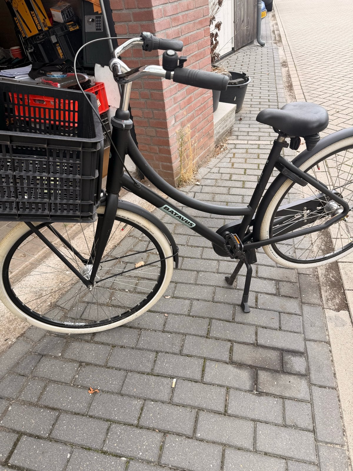 Batavus fiets met voordrager en mand, Ophalen, Batavus, 50 tot 53 cm, Trommelrem