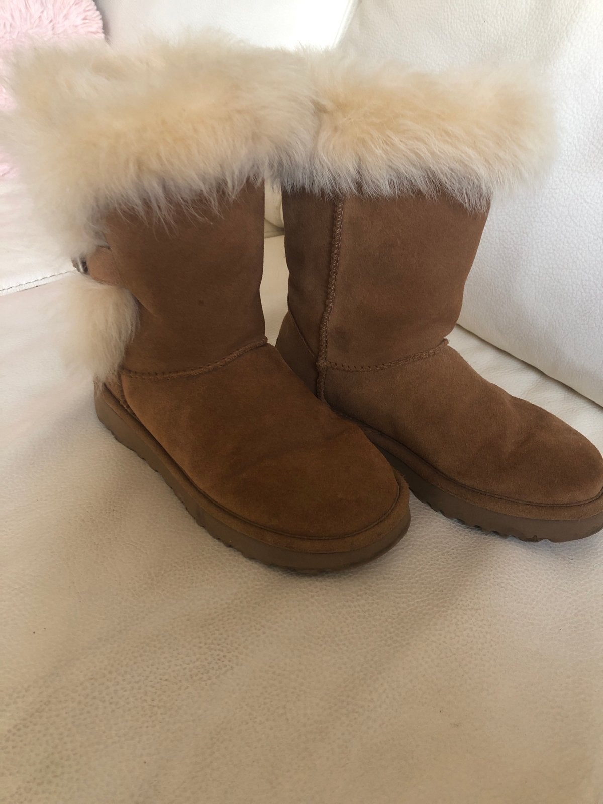 UGG Laarzen met bont - Maat 37, Kleding | Dames, Ophalen of Verzenden, Gedragen, Bruin, Lage of Enkellaarzen
