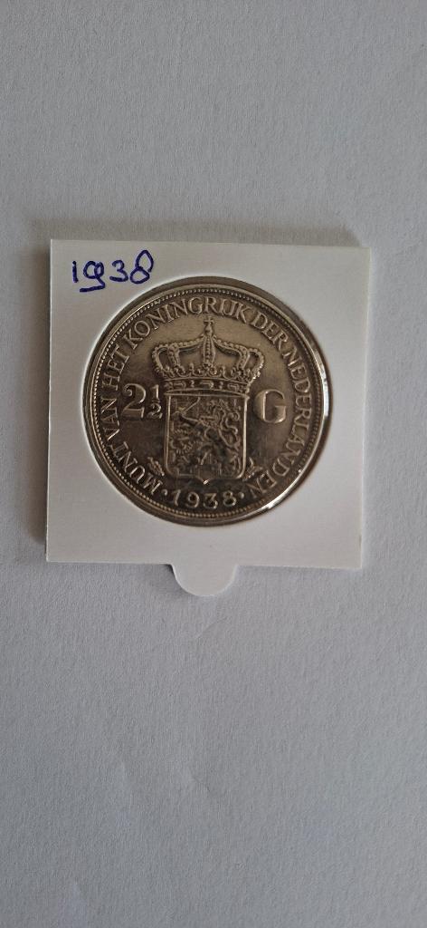 Zilveren rijksdaalder 1938, Zilver, Ophalen of Verzenden, Koningin Wilhelmina, Losse munt