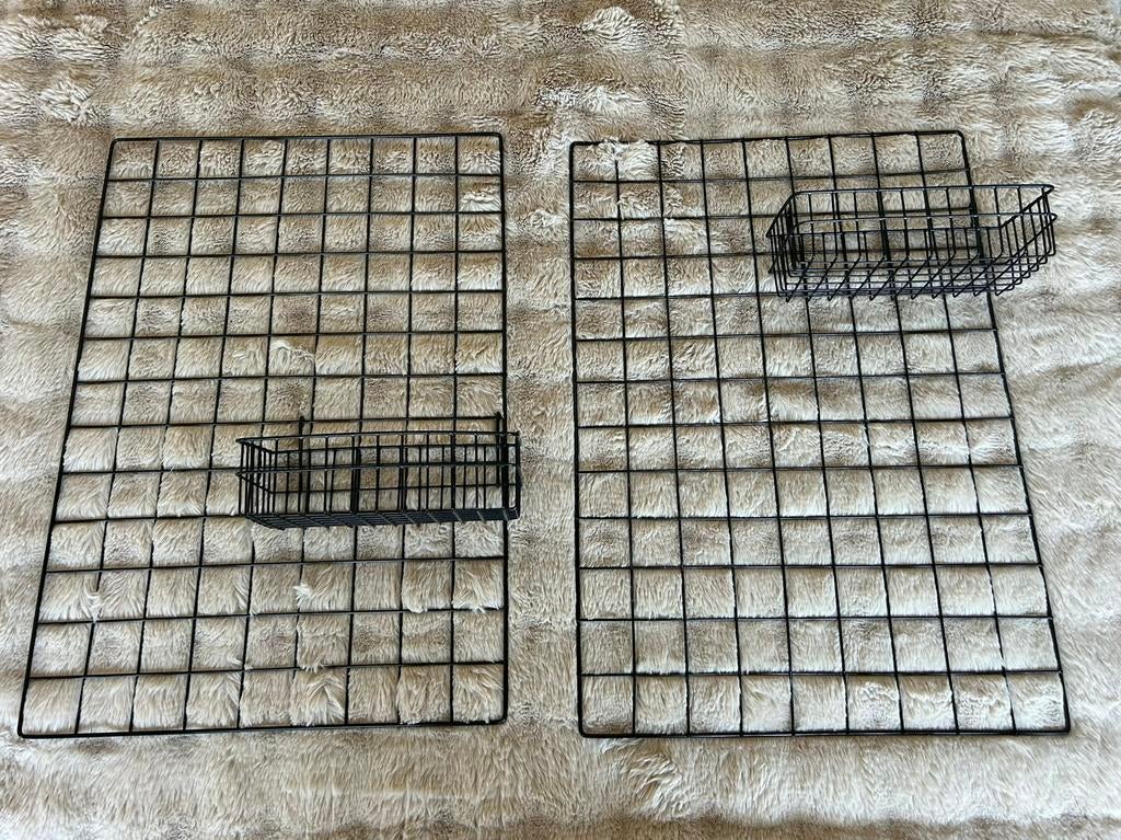 2x zwarte wandrekken + 2x wandbakjes ZGAN, Huis en Inrichting, Woonaccessoires | Wandplanken en Boekenplanken, Ophalen of Verzenden