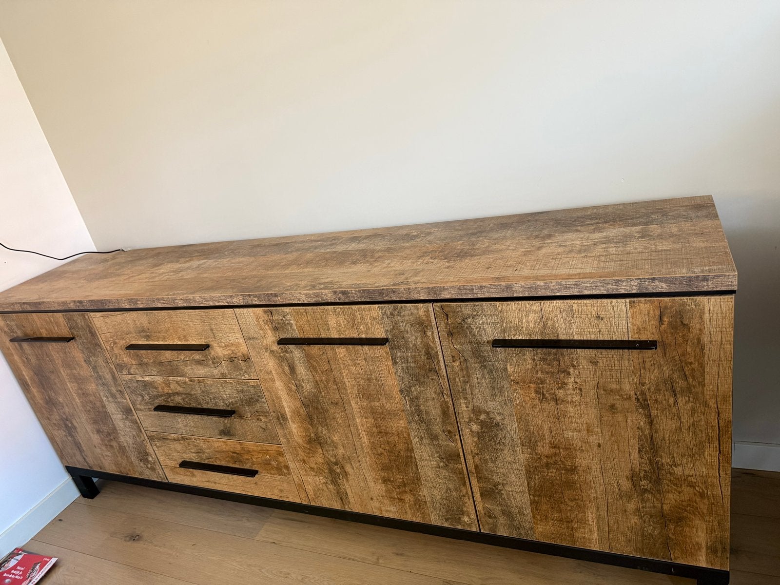 Industrieel dressoir Atrio van Pronto Wonen (230x90x48 cm), Ophalen, Zo goed als nieuw, 200 cm of meer, Met lade(s)