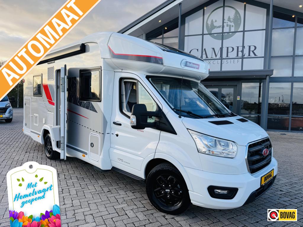 Challenger Graphite Ultimate 380 Automaat 5 Gordelplaatsen, Caravans en Kamperen, Campers, Automaat, Ringverwarming, Luifel, Ford