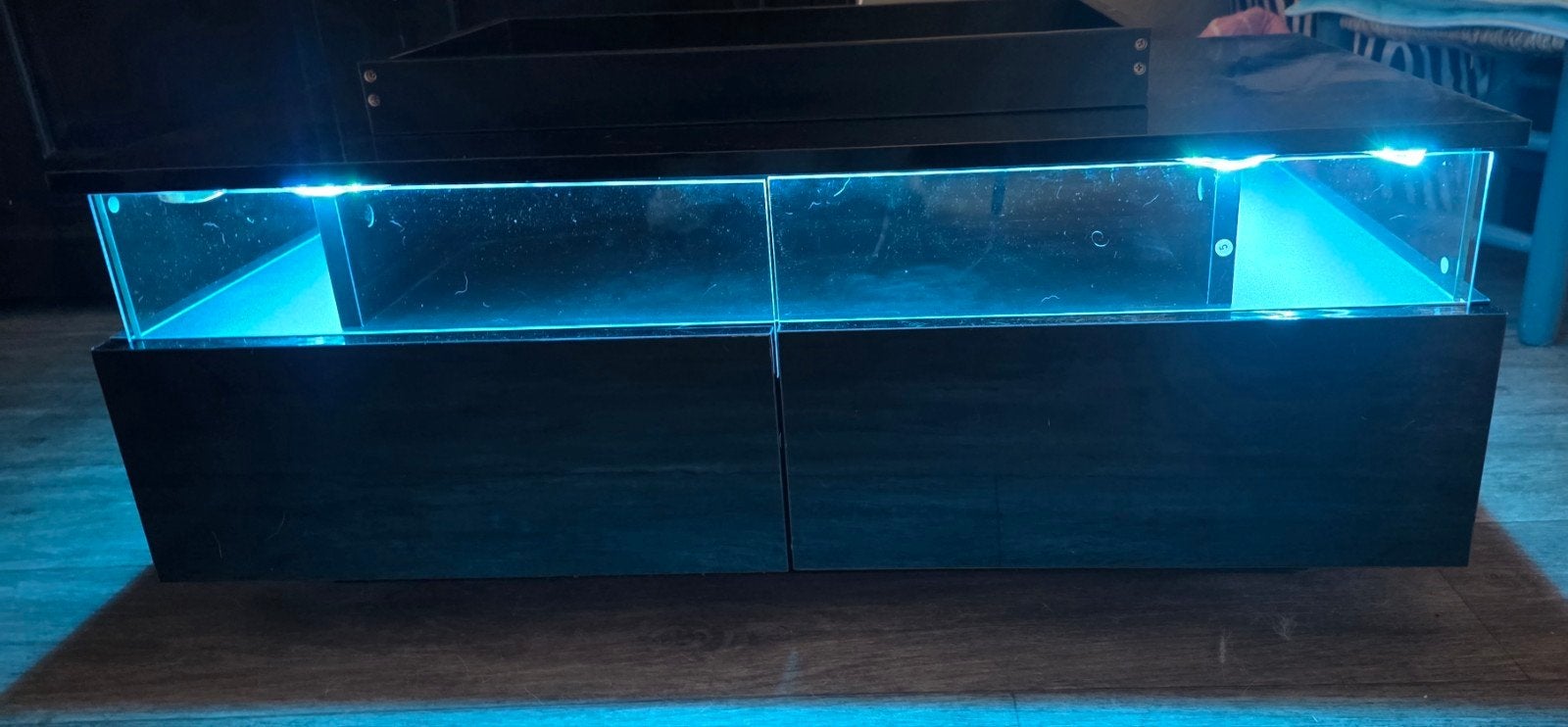Zwarte salontafel met LED-verlichting en opbergruimte, Ophalen, 50 tot 100 cm, 100 tot 150 cm, Nieuw
