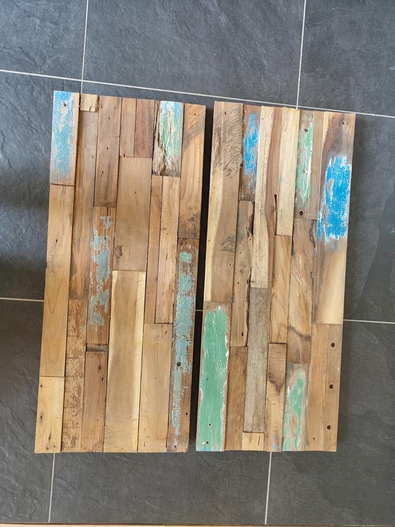 2 (sloop)houten panelen, Ophalen, Gebruikt, Blauw, Minder dan 10 m²