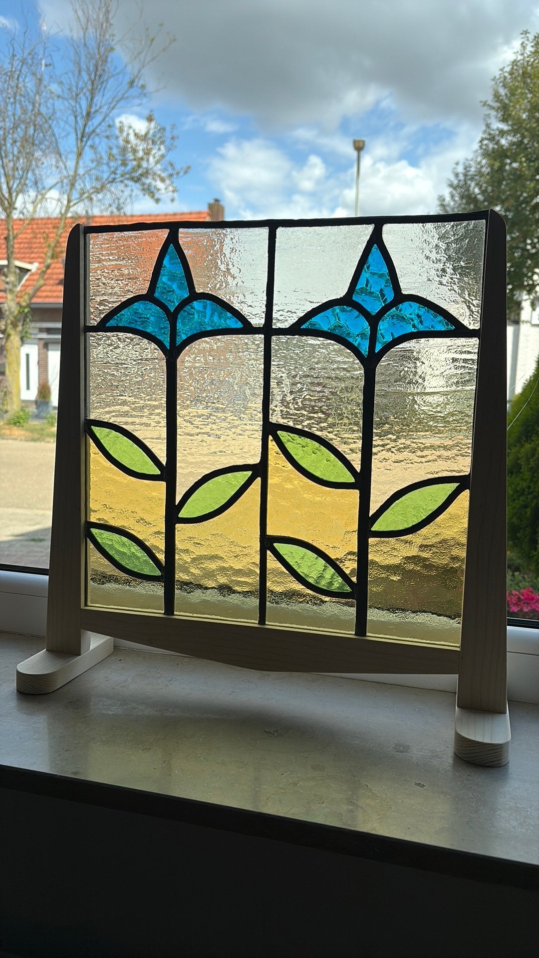Glas in lood raamdecoratie, Ophalen, Zo goed als nieuw, Glas in lood, Minder dan 80 cm