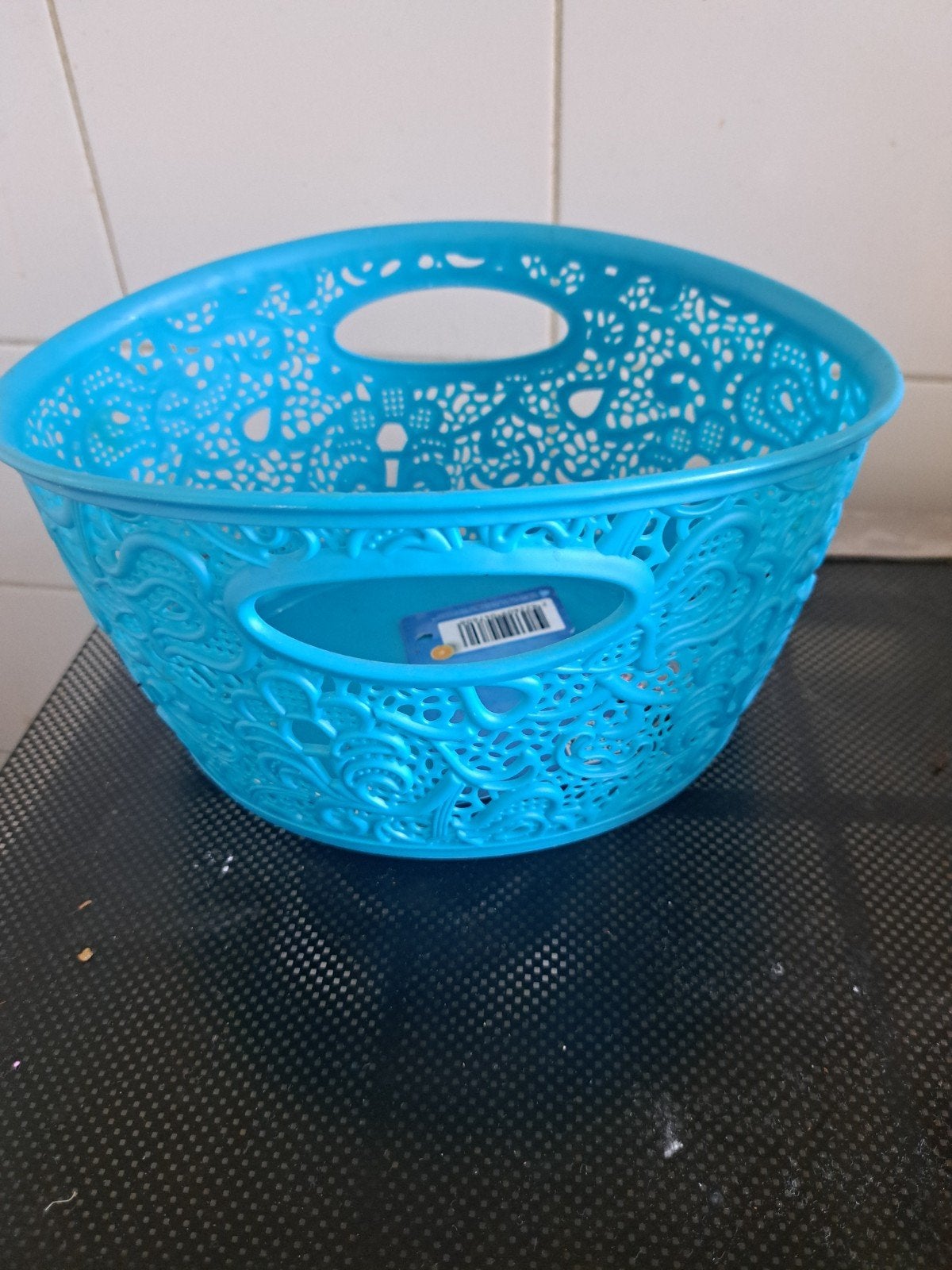 Blauwe plastice mandje zgan, Ophalen, Zo goed als nieuw, Ovaal