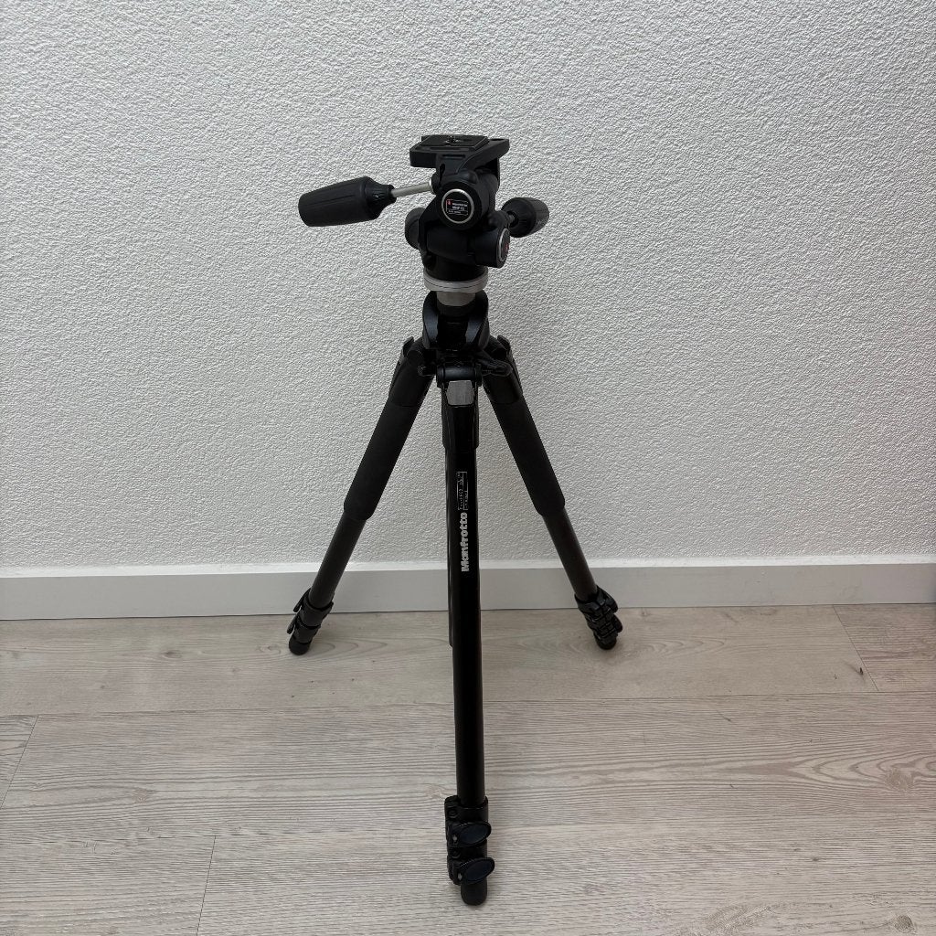 Manfrotto 055XPROB statief + 804RC2 3-weg kop, Zo goed als nieuw, 175 cm of meer, Met balhoofd, Manfrotto