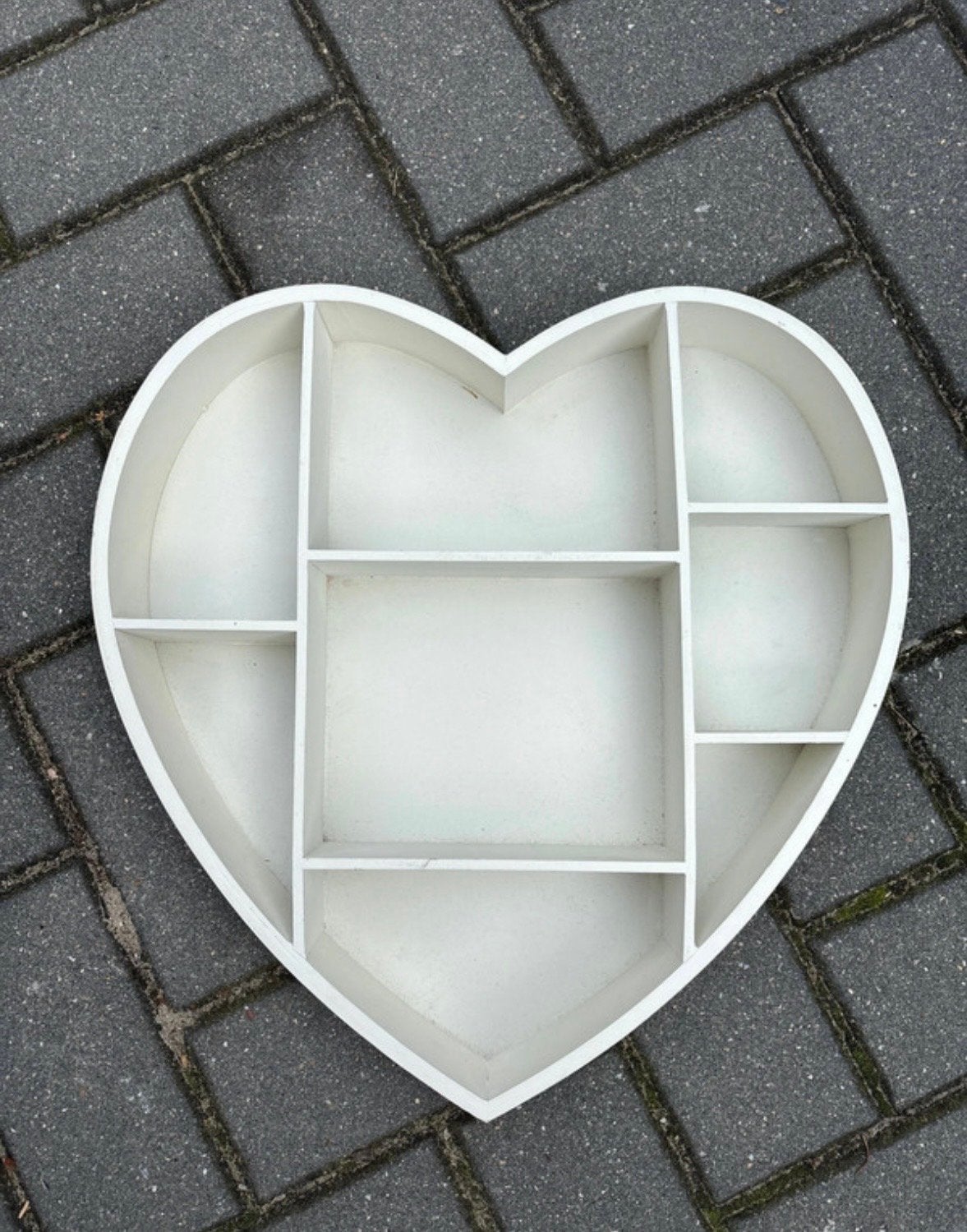 Houten hart met vakken om op te hangen, Huis en Inrichting, Ophalen of Verzenden, Gebruikt, Wit, Hout