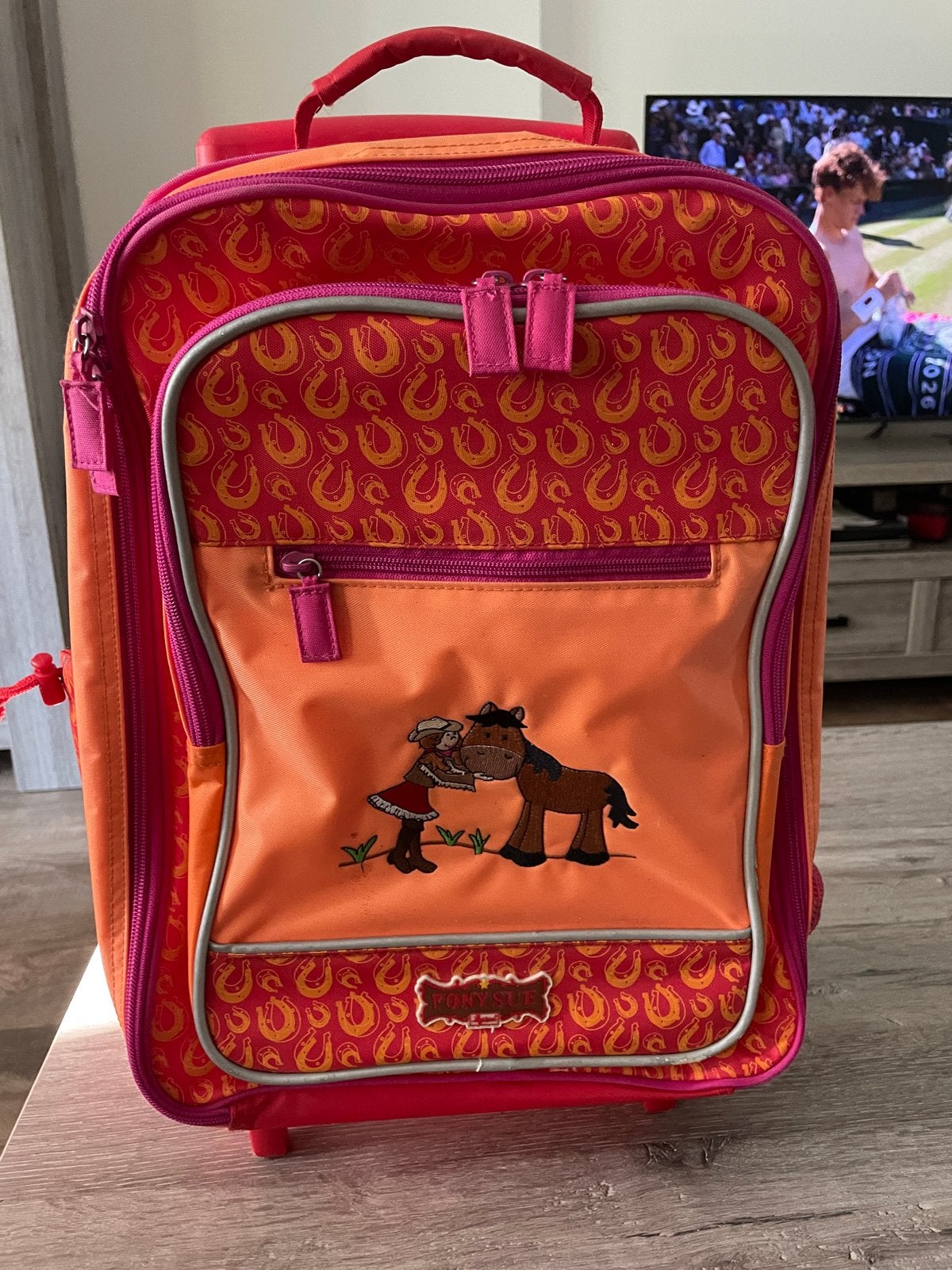 Sigikid Pony Sue Trolley Koffer - Zo goed als nieuw, Wieltjes, 40 tot 60 cm, 30 cm of meer, Oranje