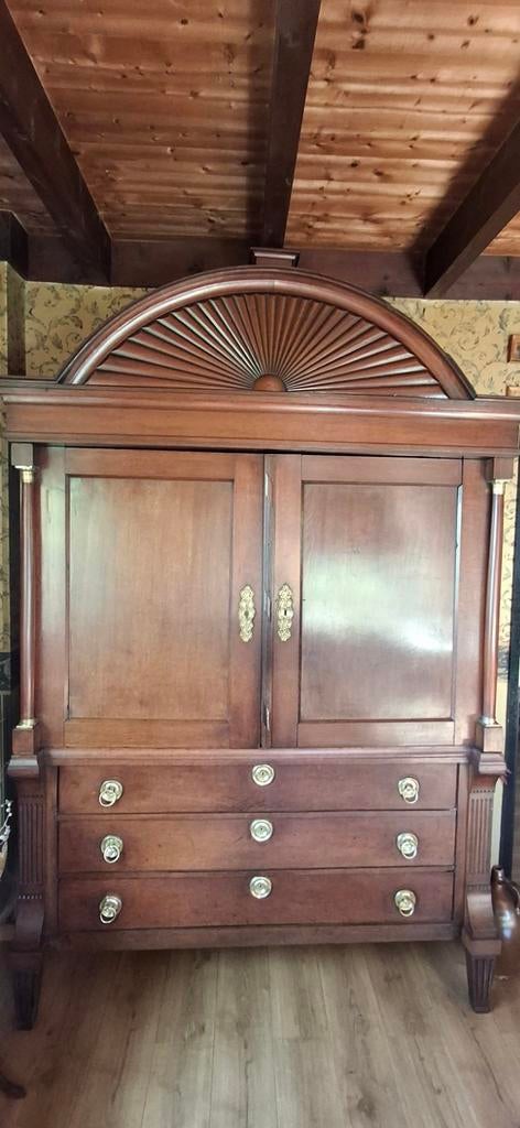 Antieke mahoniehouten Drents kabinet kast, Ophalen