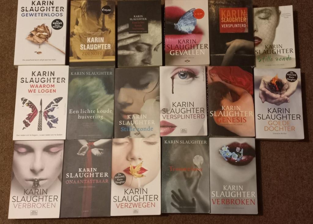 Grote partij Karin Slaughter boeken, Boeken, Thrillers, Zo goed als nieuw, Ophalen of Verzenden