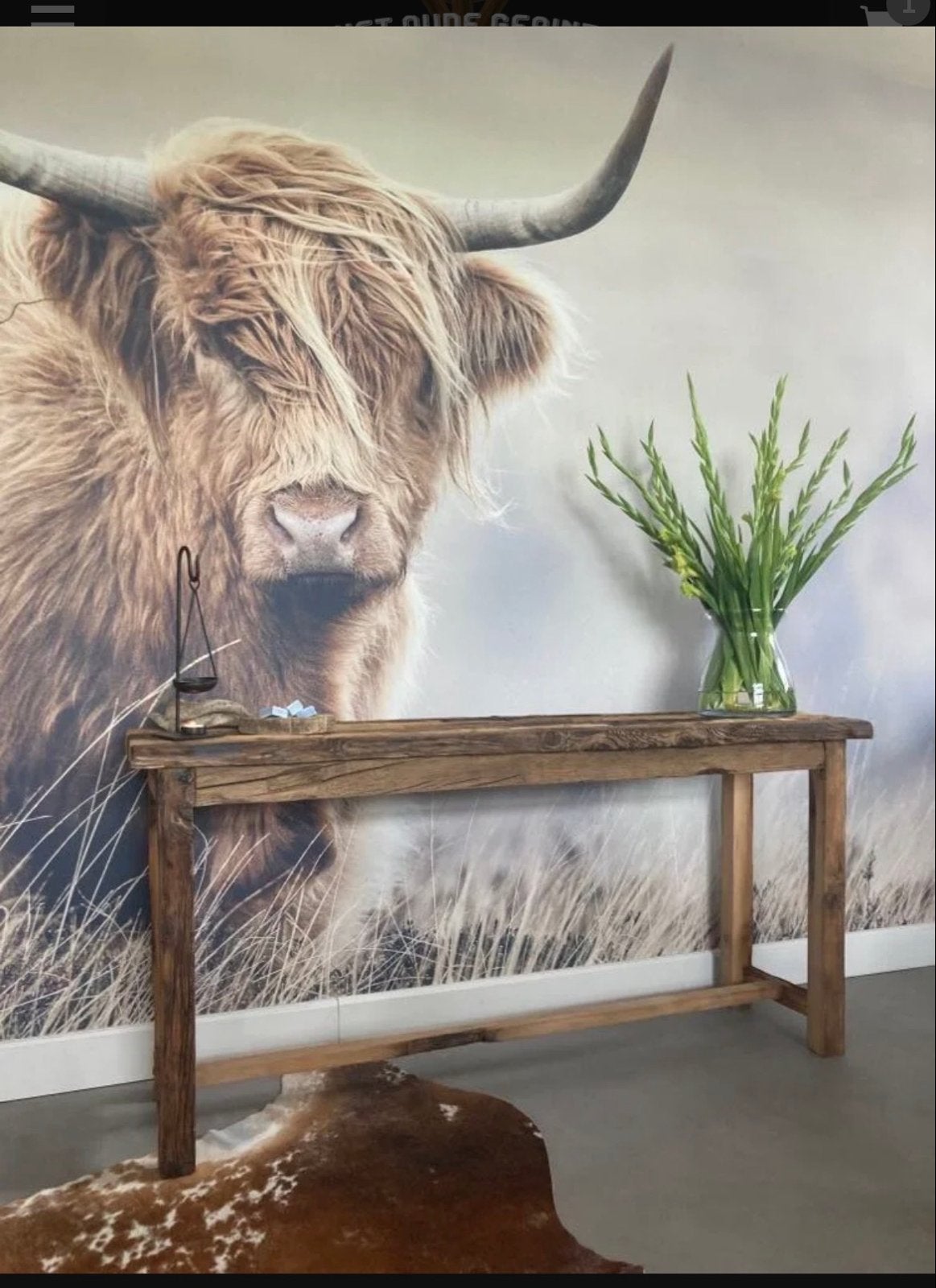 Sidetable van Railway Wood - 160x45x77 cm, Ophalen, Gebruikt, 150 tot 200 cm, Overige houtsoorten