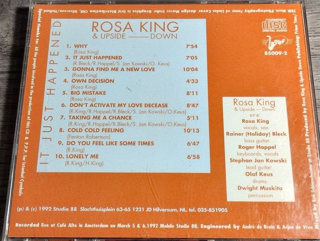 Rosa King & Upside-Down ‎- It Just Happened, Cd's en Dvd's, Ophalen of Verzenden, Zo goed als nieuw, Funk