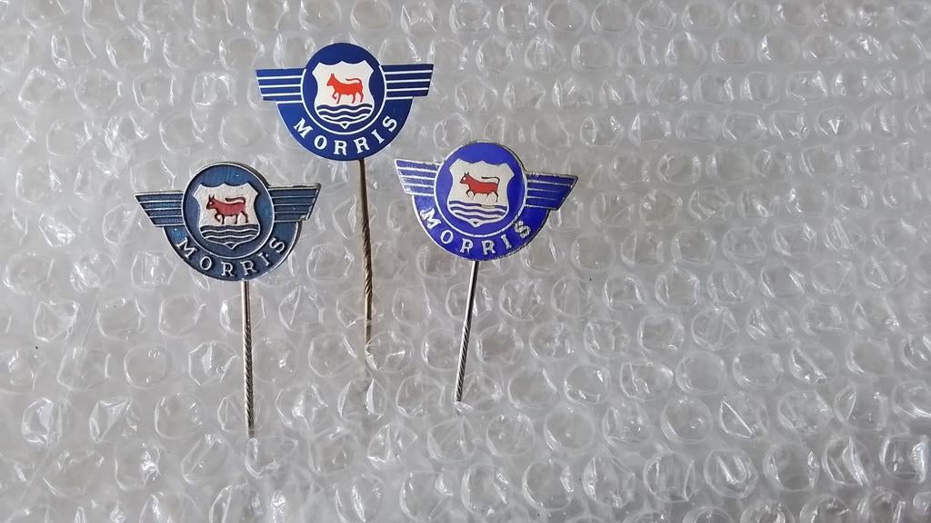 3 verschillende auto speldjes Morris, Verzamelen, Speldjes, Pins en Buttons, Ophalen of Verzenden, Zo goed als nieuw, Transport