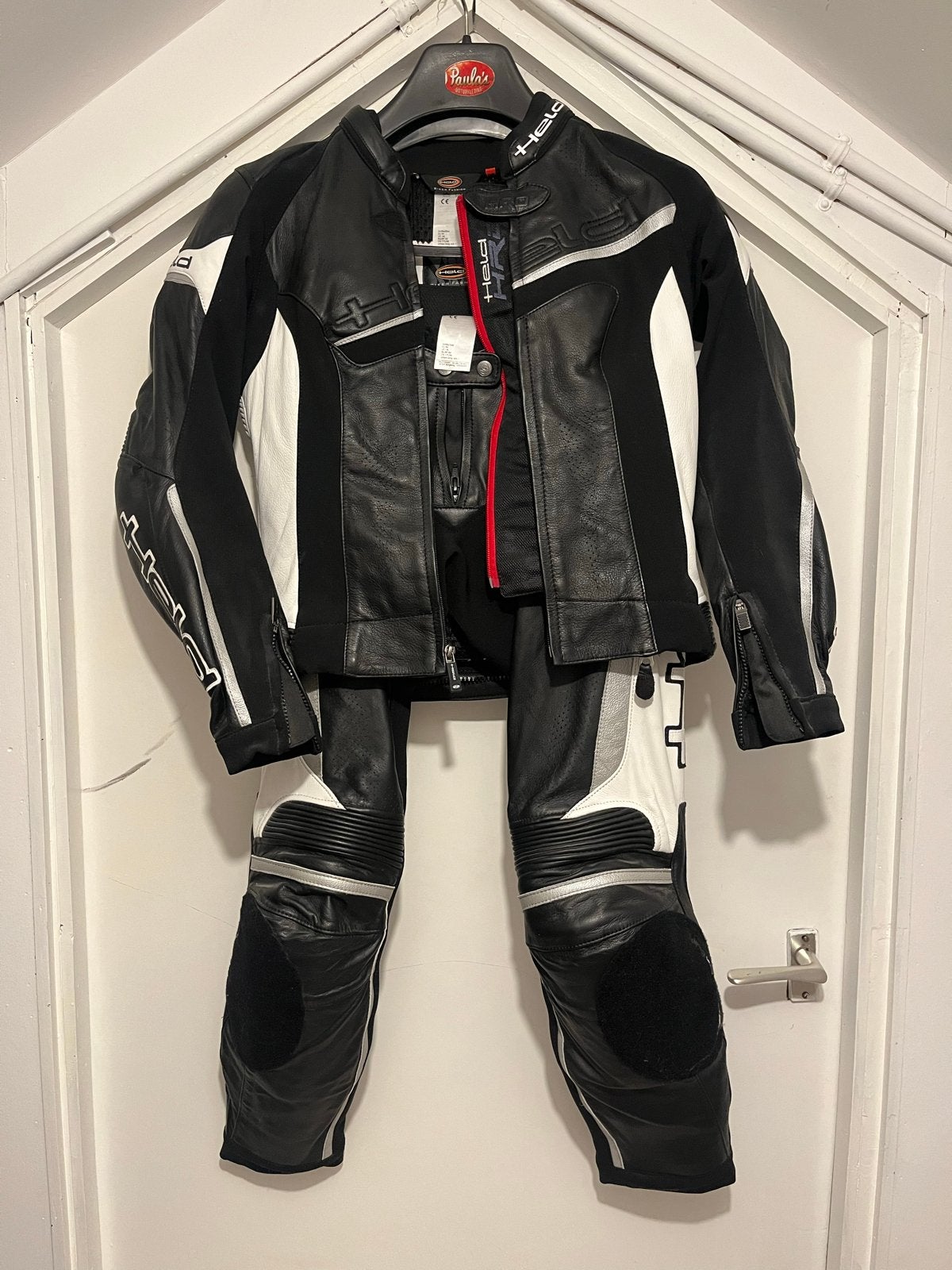 Held leren motorpak - Zwart/Wit (Maat EU 84), Motoren, Ophalen of Verzenden, Tweedehands, Dames, Combipak