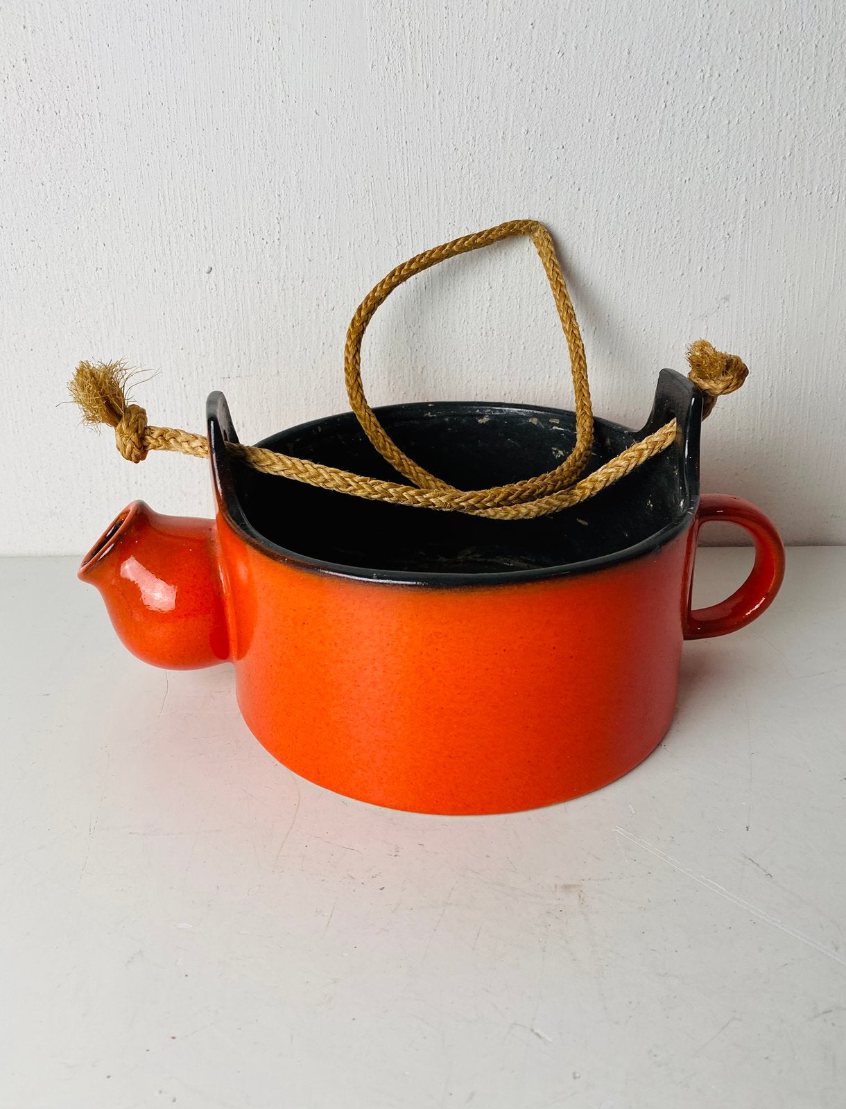 Jaren 70 keramiek hangende bloempot, Gebruikt, Verzenden, Binnen, Onbekend