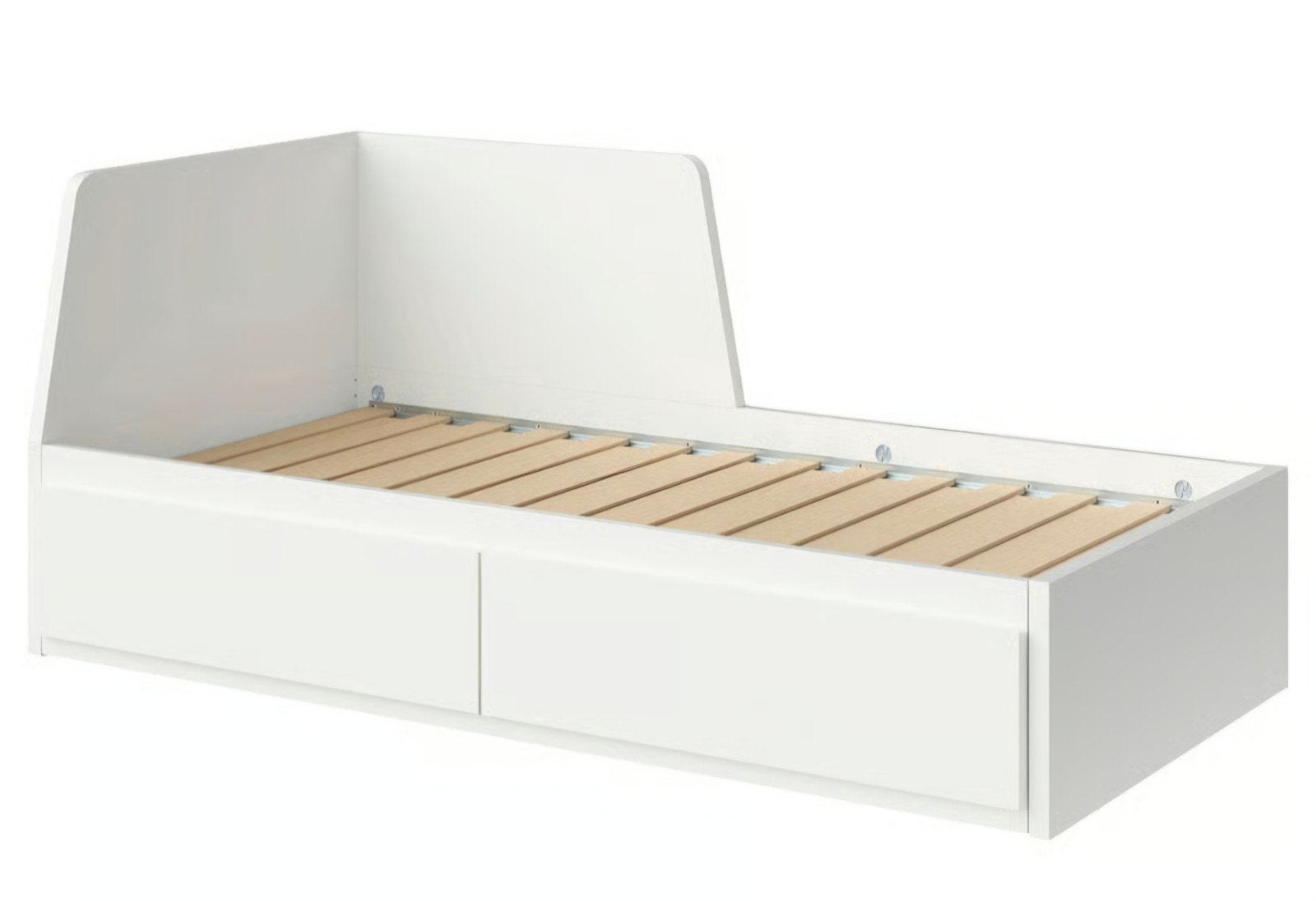 IKEA Flekke bed met 2 uitschuiflades, Ophalen, Wit, Tweepersoons, Zo goed als nieuw