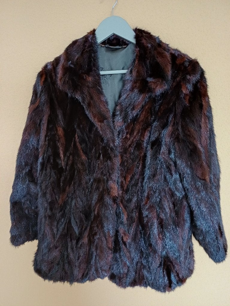 Bontjas nerts retro, Ophalen of Verzenden, Zo goed als nieuw, Maat 42/44 (L), Bruin