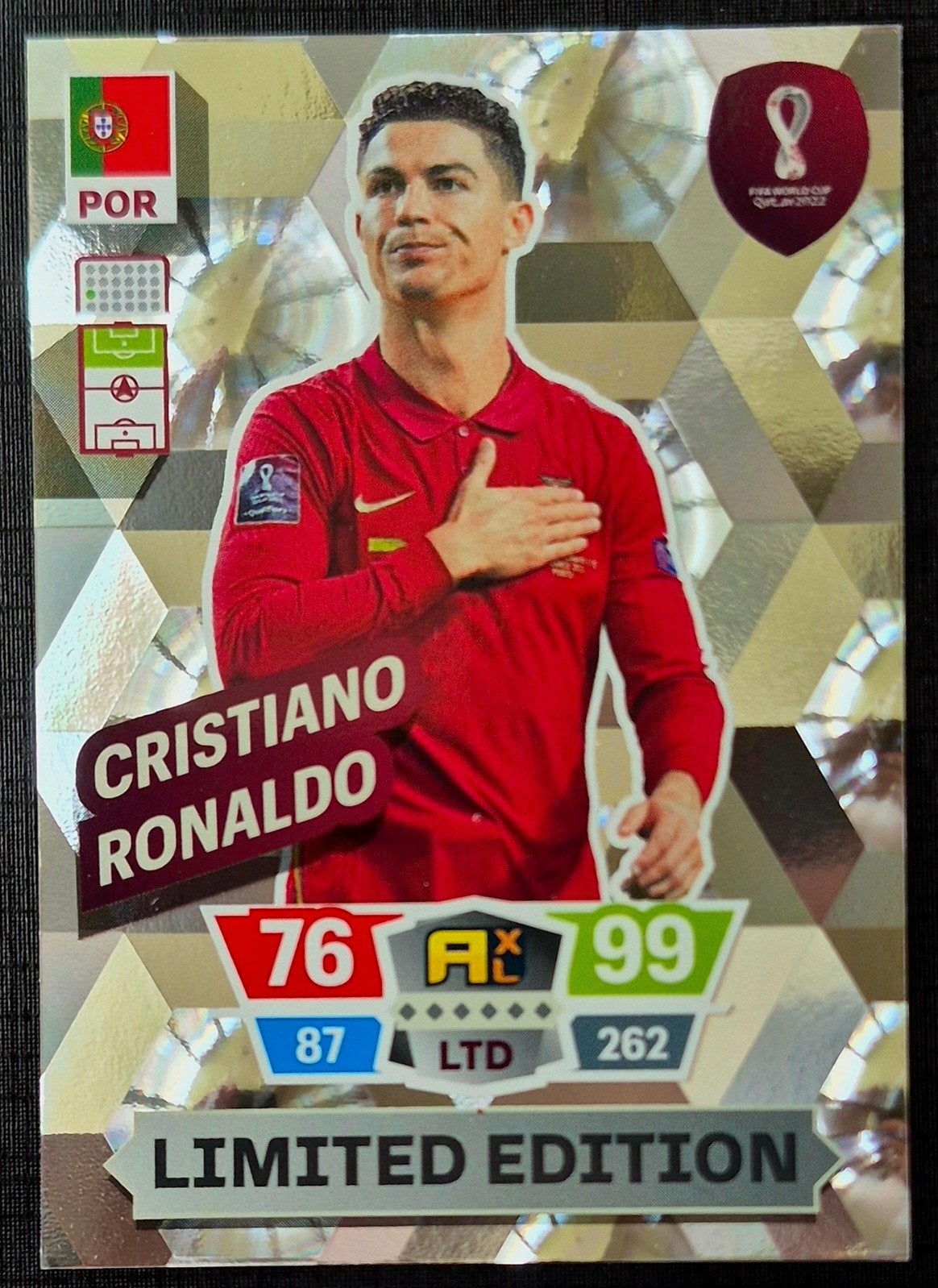 Panini Limited Edition Cristiano Ronaldo - Portugal, WK 2022, Ophalen of Verzenden, Zo goed als nieuw, Buitenlandse clubs, Poster, Plaatje of Sticker