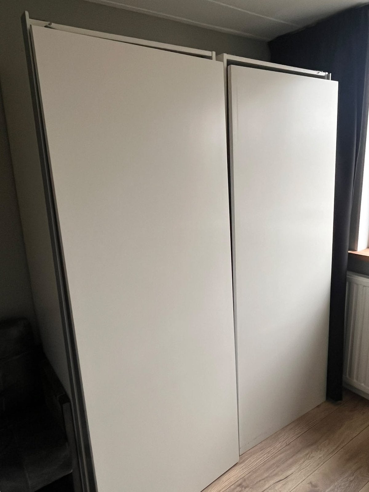 Complete set 2 witte schuifdeuren IKEA PAX kasten incl rails, Ophalen, Gebruikt, 200 cm of meer, 50 tot 100 cm