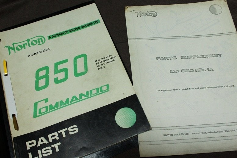 Norton 850 Commando 1973 motorcycle parts list also 750, Ophalen of Verzenden, Overige merken