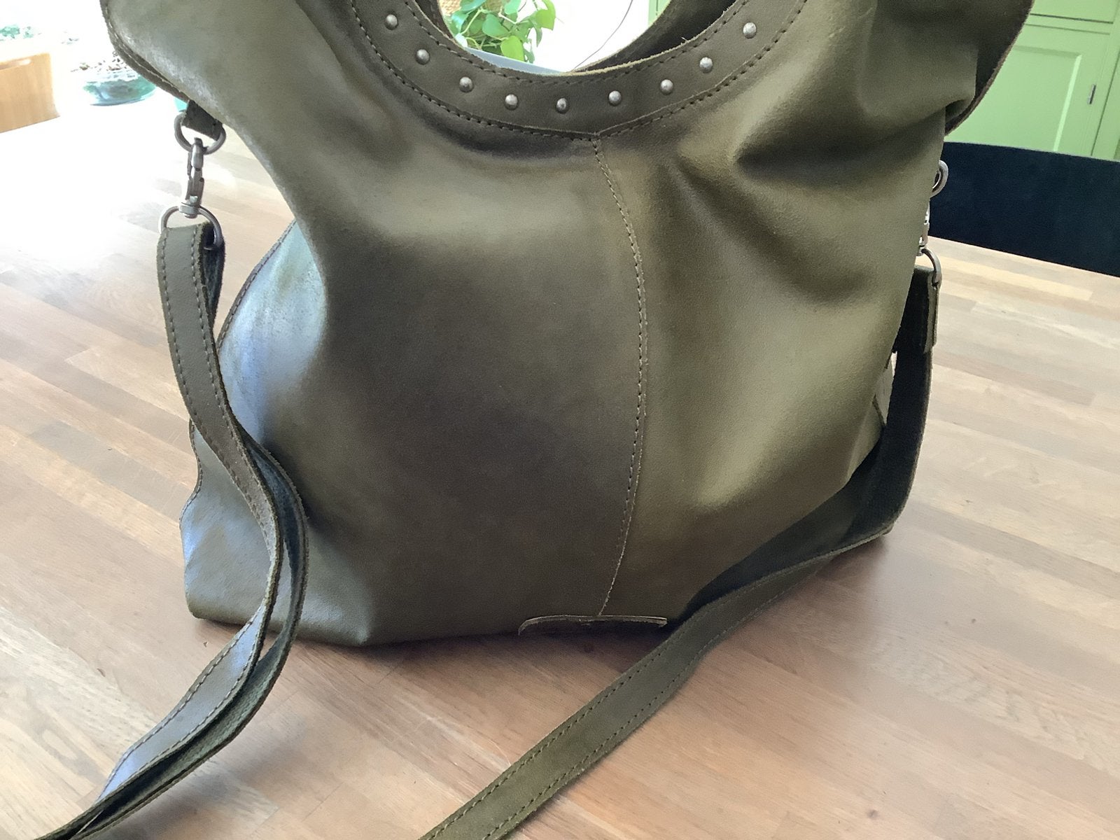 LEREN SHOPPER VAN MICMAC GROEN, Ophalen, Zo goed als nieuw, Groen, Shopper