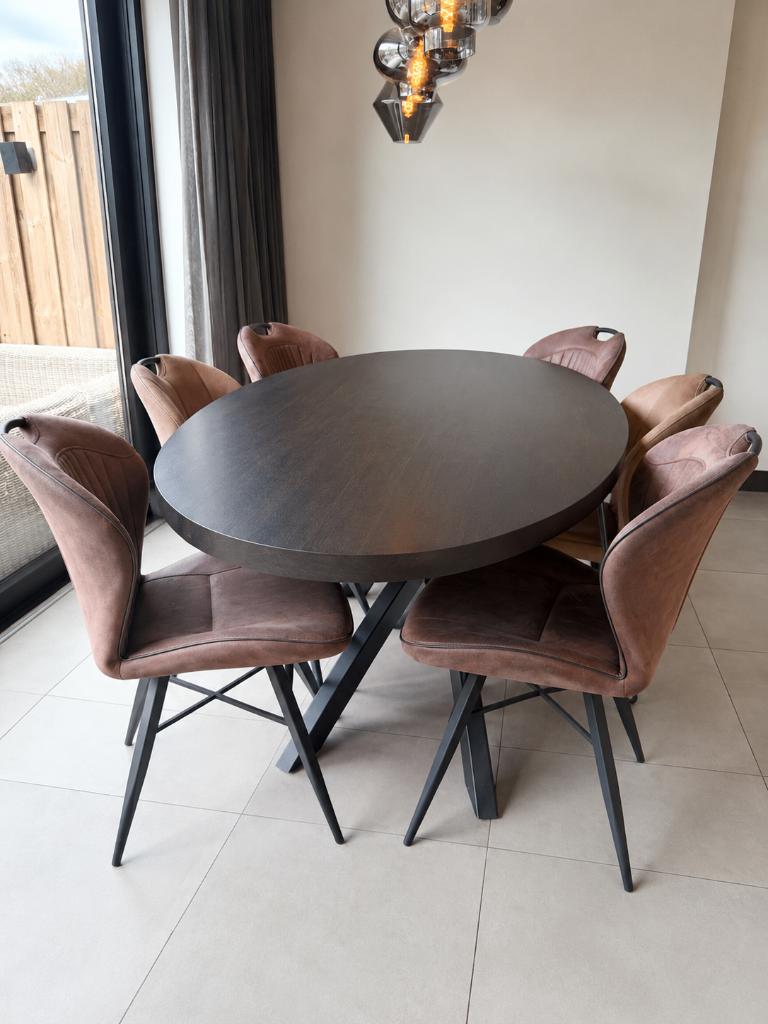 6 Eetkamerstoelen – complete set te koop, Huis en Inrichting, Stoelen, Ophalen, Gebruikt, Vijf, Zes of meer stoelen, Stof