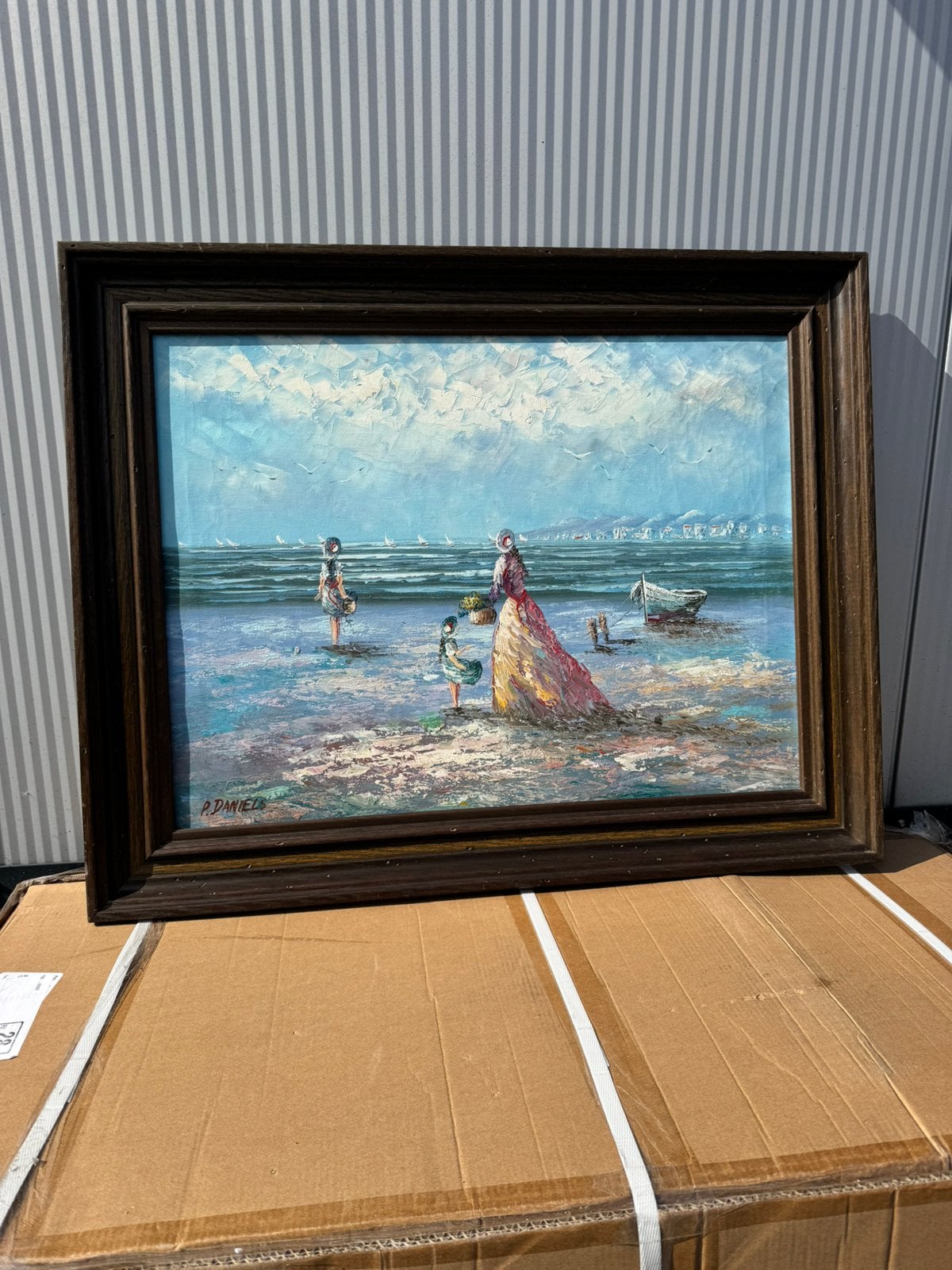 Schilderij strand/zee, Maritiem / water, Doek, Impressionistisch, Ophalen of Verzenden