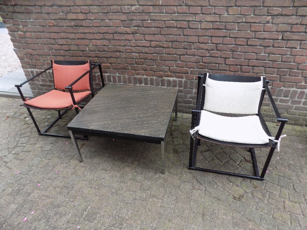 Twee vintage jaren 60 sixties natuurstenen salontafels., Huis en Inrichting, Tafels | Salontafels, Ophalen, Overige materialen
