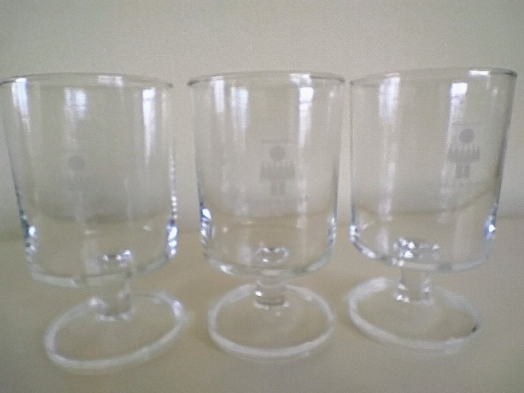 3 x wijnglas op voet cilindervormig Gall en Gall wijnglazen, Ophalen of Verzenden, Zo goed als nieuw, Overige typen