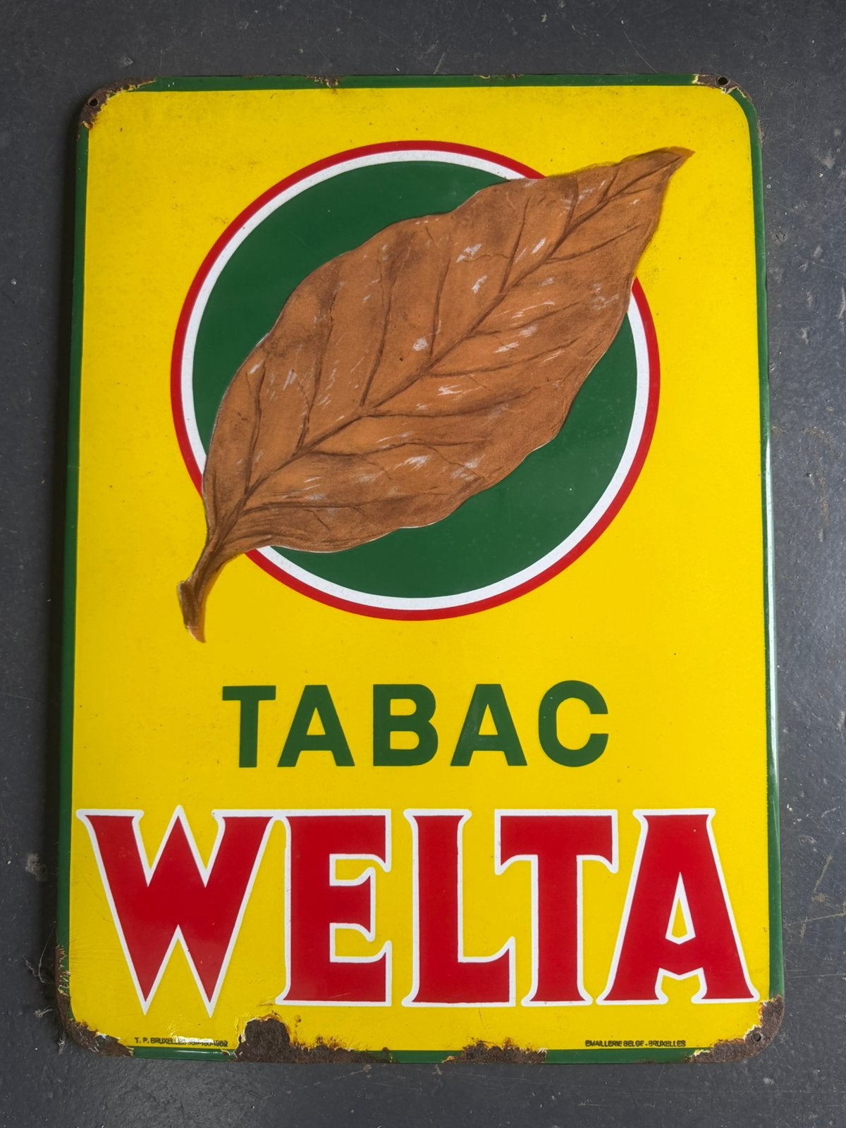Emaille Welta Tabac, Ophalen of Verzenden, Gebruikt, Reclamebord