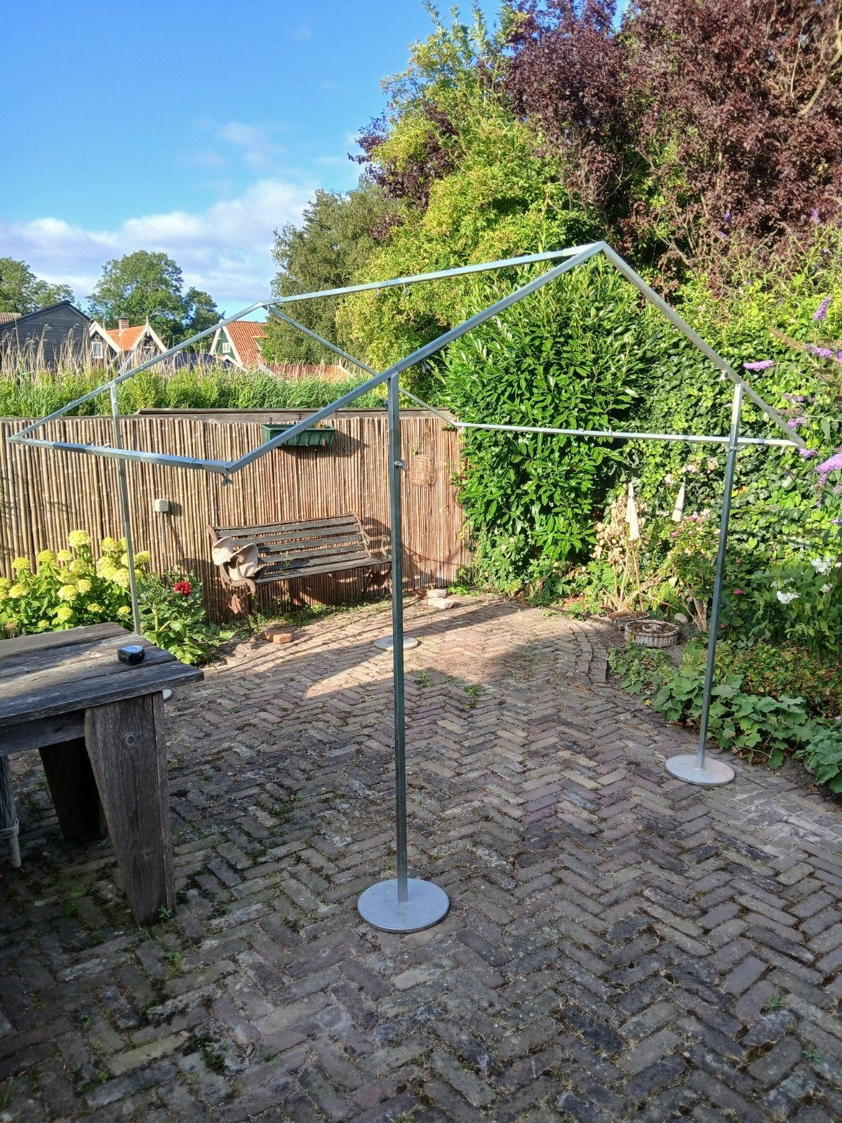 Stevig metalen frame voor kweekkas of overkapping, Gebruikt, Overige materialen, Kweekkas, Ophalen