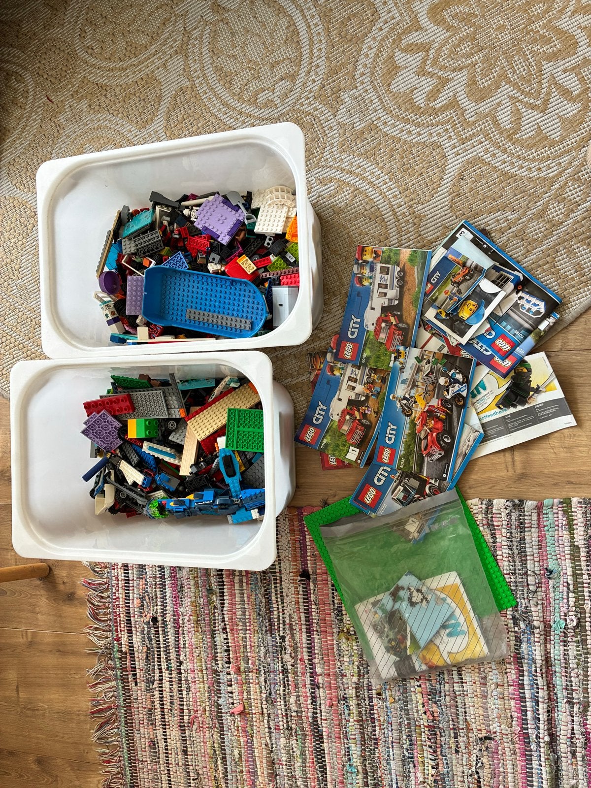 Grote partij LEGO City met instructieboekjes en grondplaat, Ophalen, City, Lego, Zo goed als nieuw