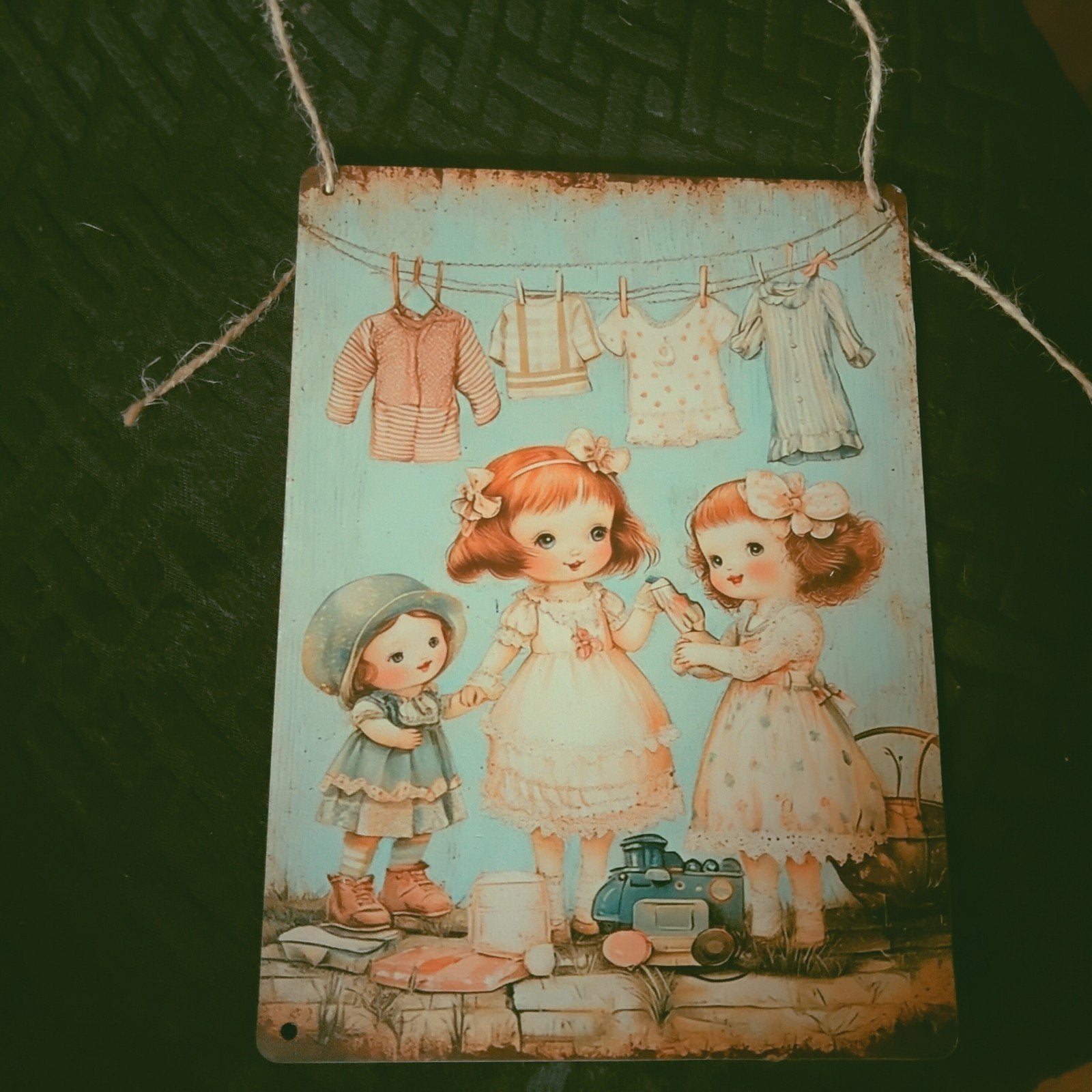 deco. bordje met schattige meisjes, Ophalen, Nieuw