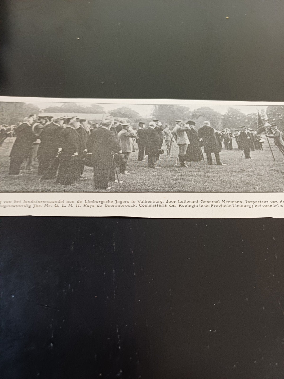 knipsel landstorm vaandeluitreiking jagers Valkenburg 1915, Ophalen of Verzenden, Landmacht, Duitsland, Hulzen of Bodemvondsten