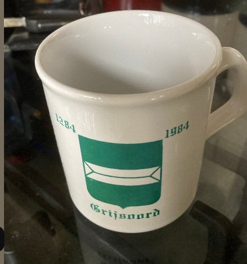 Vintage mok Grijsoord (Oude Tonge, Oostflakkee) 1284-1984, Ophalen of Verzenden