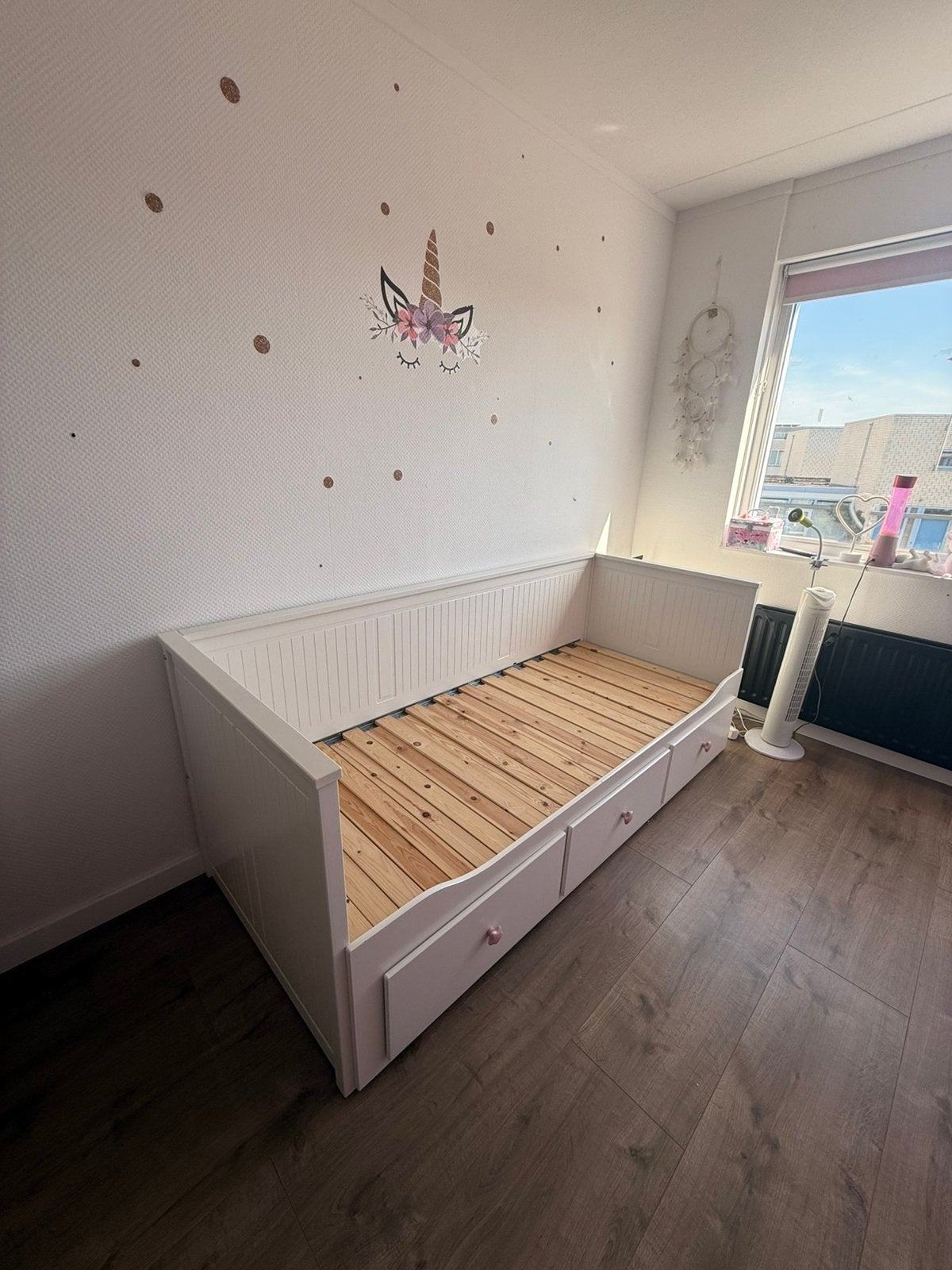IKEA Hemnes uitschuifbaar dubbel bed met 3 lades | 90x200, Ophalen, Gebruikt, Tweepersoons